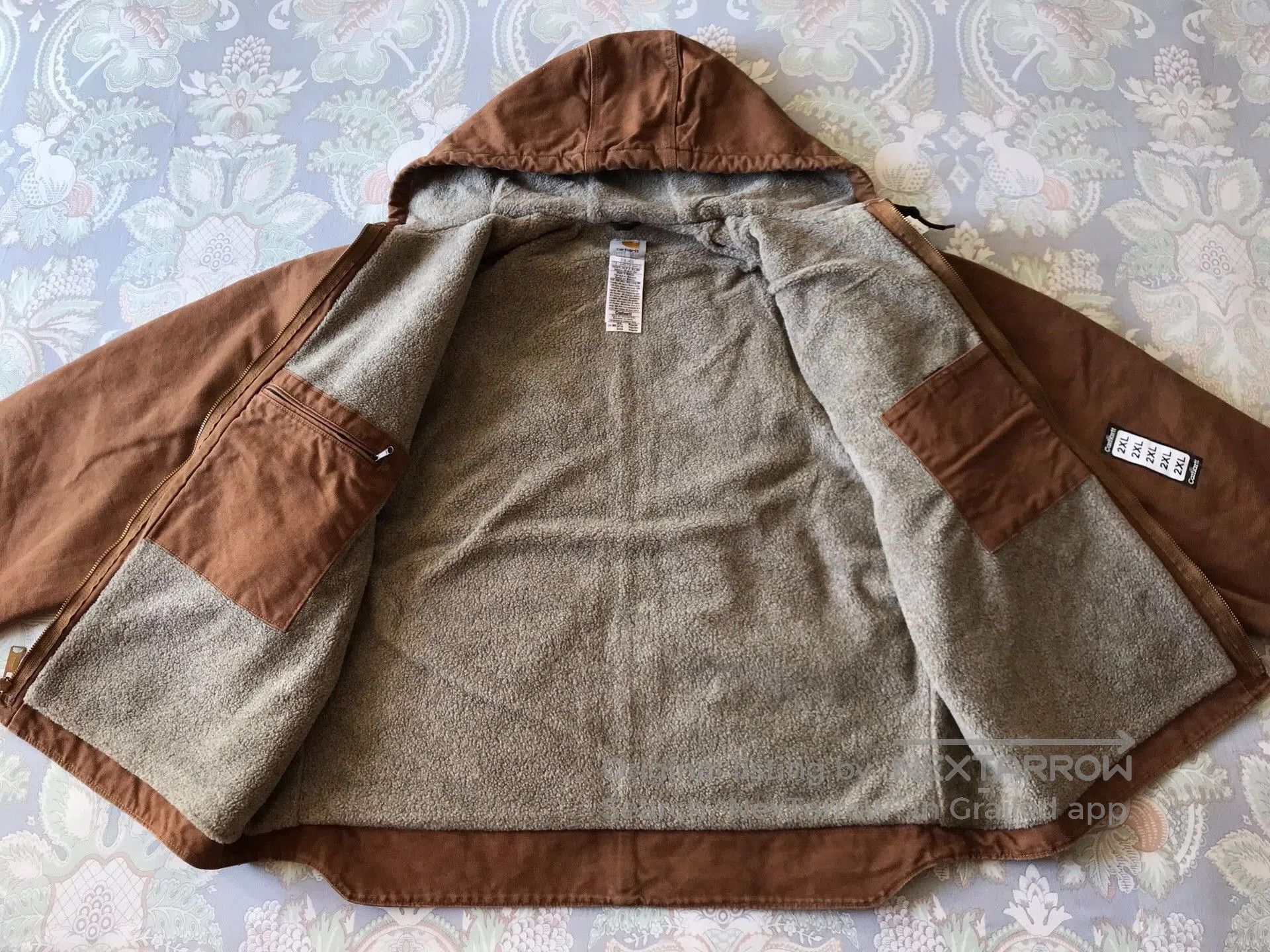 Carhartt Carhartt J141 Brown Hooded Canvas Jacket. Size US XXL / EU 58 / 5 - 3 Thumbnail