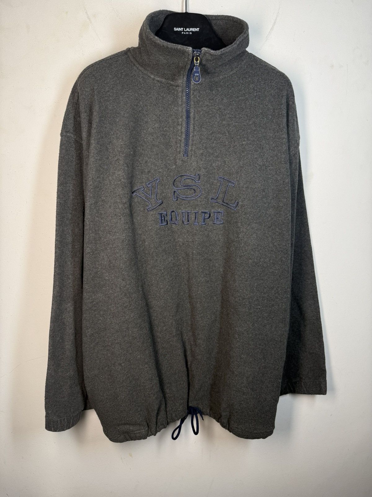 Yves Saint Laurent 90s Fleece YSL Sweatshirt Quarter Zip Vintage Yves Saint Size US XL / EU 56 / 4 - 16 Thumbnail