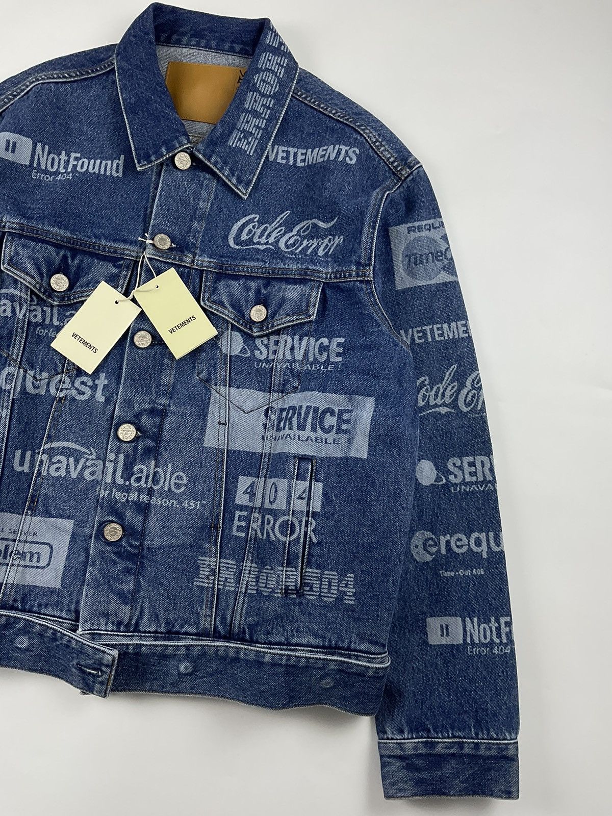 Vetements Vetements F/W'19 Error-Print Denim Jacket Size US L / EU 52-54 / 3 - 4 Thumbnail