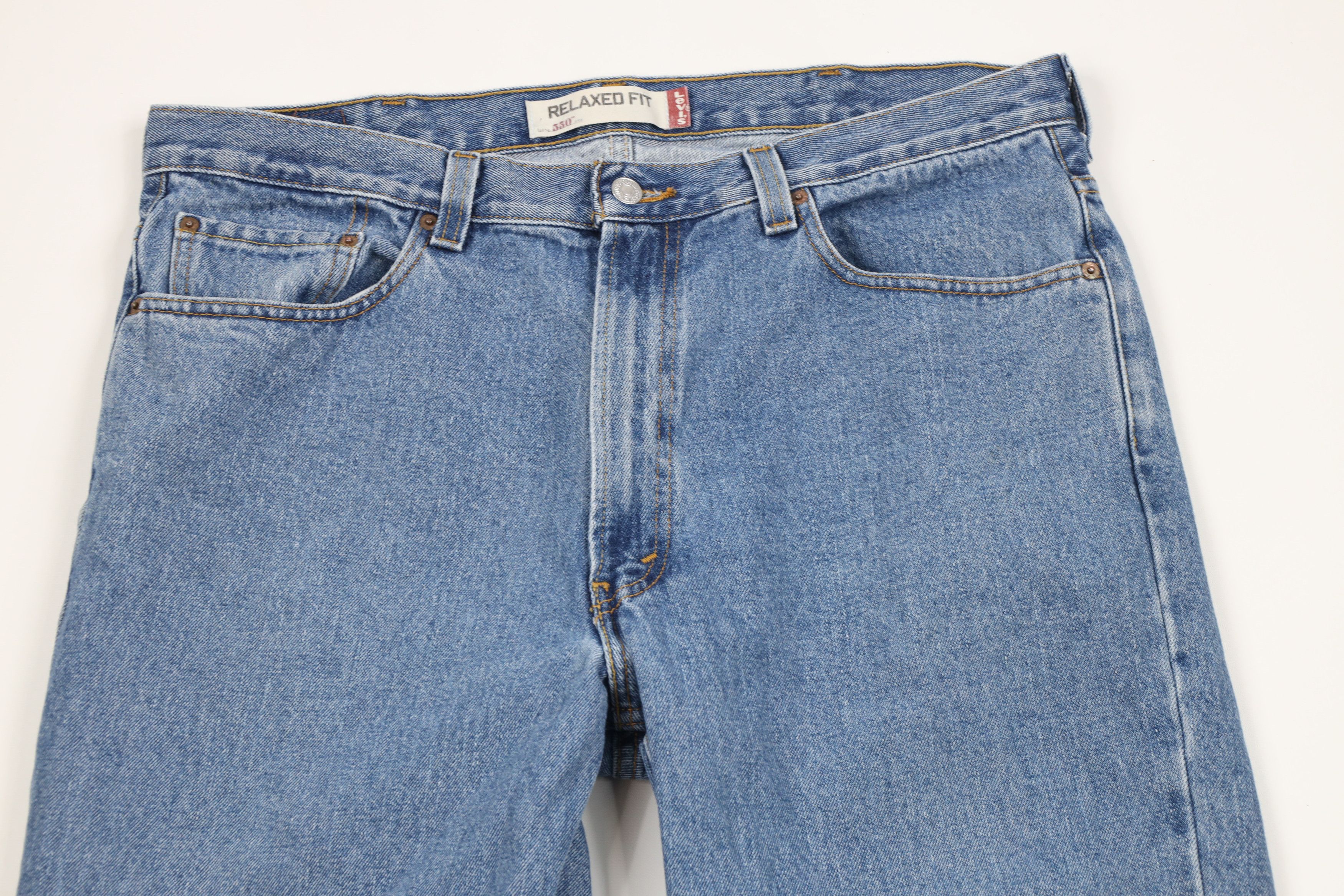 Levi's × Vintage Vintage Y2K Levis 550 Relaxed Fit Denim Jeans Blue Cotton Size US 38 / EU 54 - 2 Thumbnail