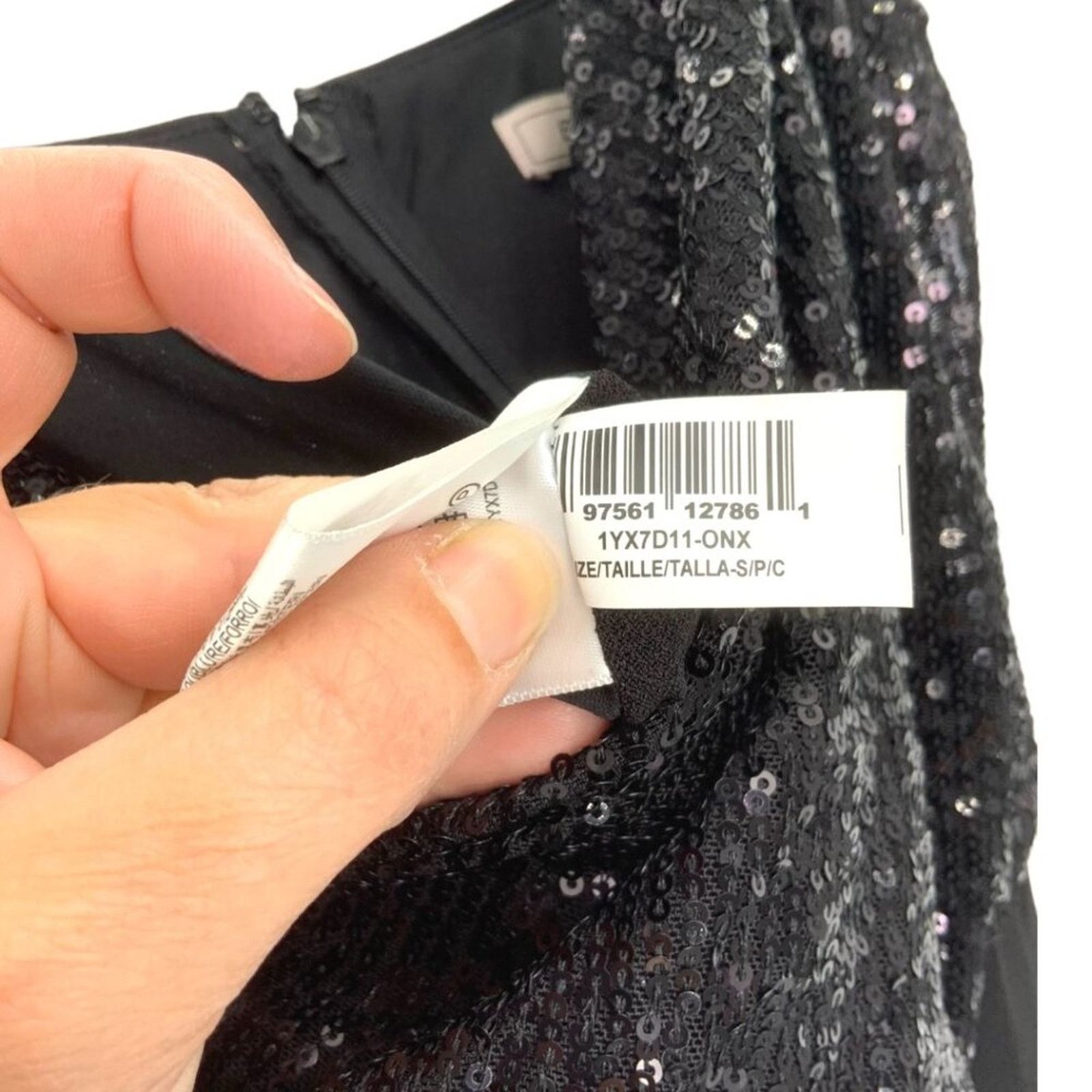 Bcbgmaxazria BCBG Cowl Neck Sequin Jumpsuit Black Sz Small NWOT $138 MSP Size 27" / US 4 / IT 40 - 5 Thumbnail