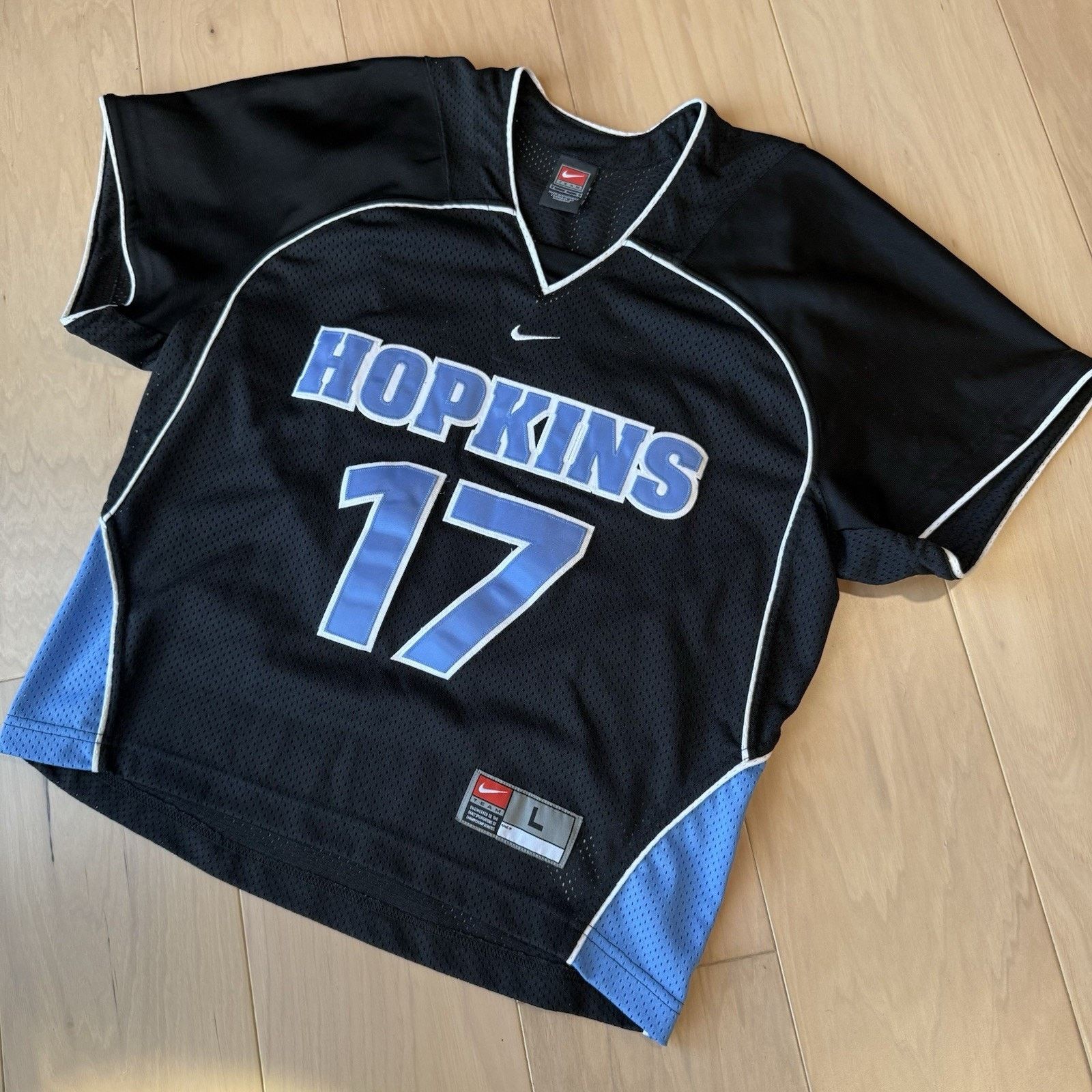 Nike × Vintage Vintage John Hopkins Lacrosse Jersey Large Black Nike Center Size US L / EU 52-54 / 3 - 8 Thumbnail