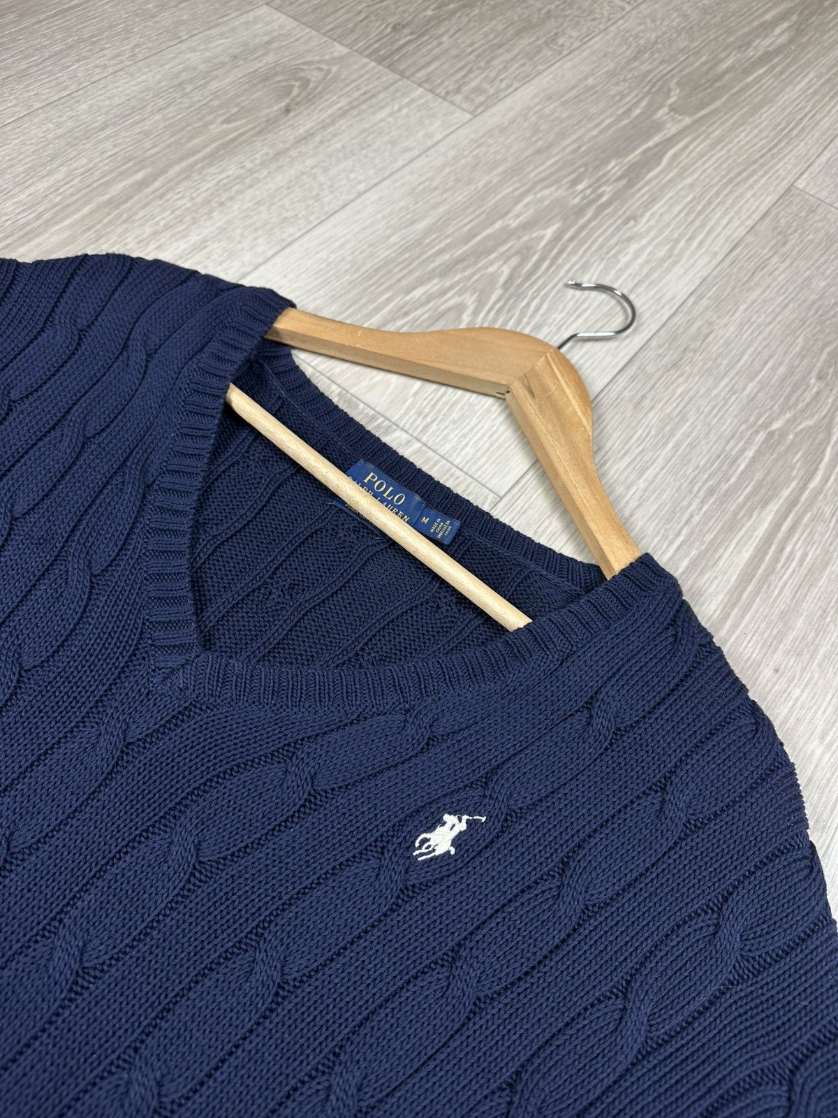 Polo Ralph Lauren Polo Ralph Lauren V-neck Cable Sweater Knits Oversized M Size M / US 6-8 / IT 42-44 - 4 Thumbnail