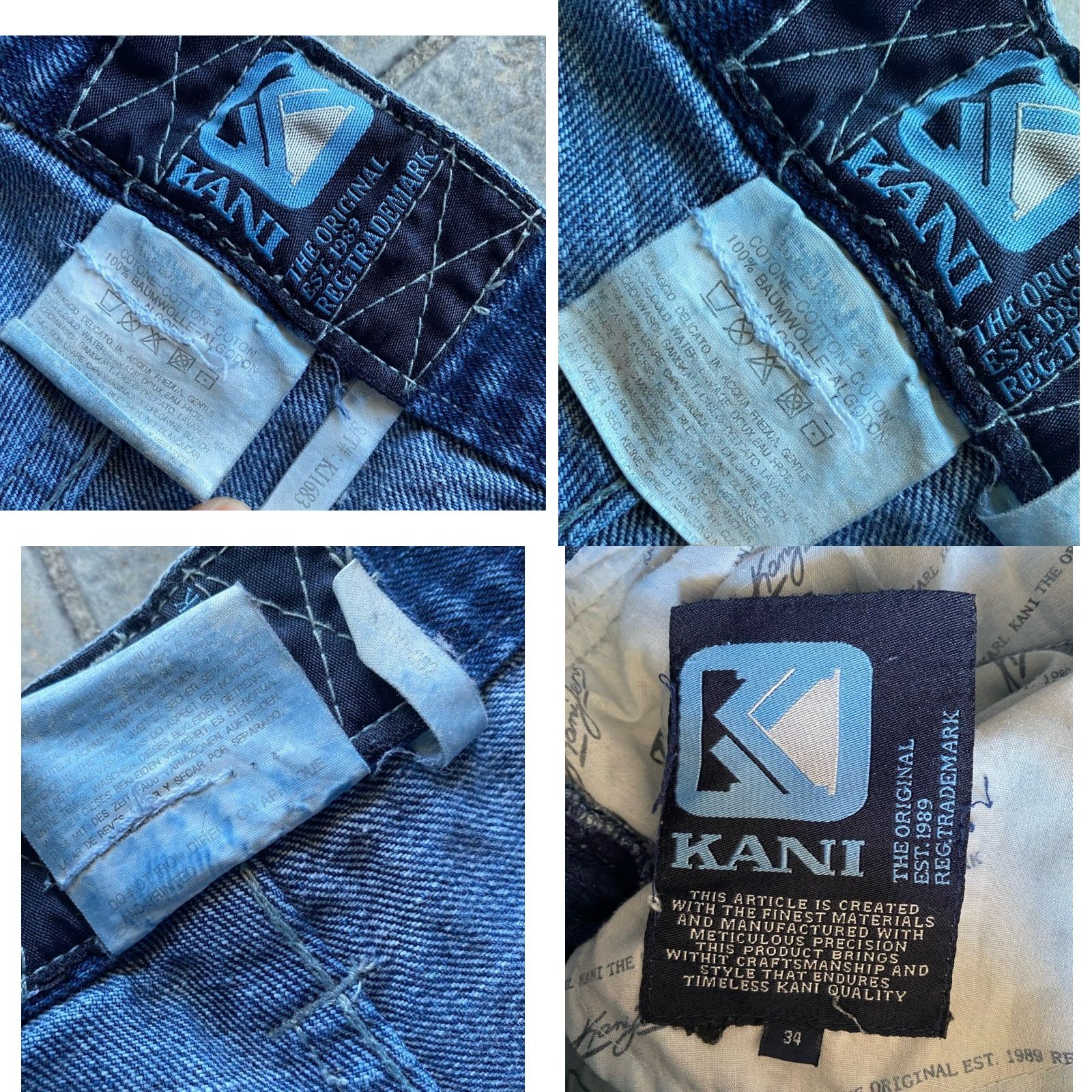 Denime VINTAGE Kani Denim Jeans Shorts Men 34 Blue DJ Embroidered Logo Headphone Size US 34 / EU 50 - 8 Thumbnail