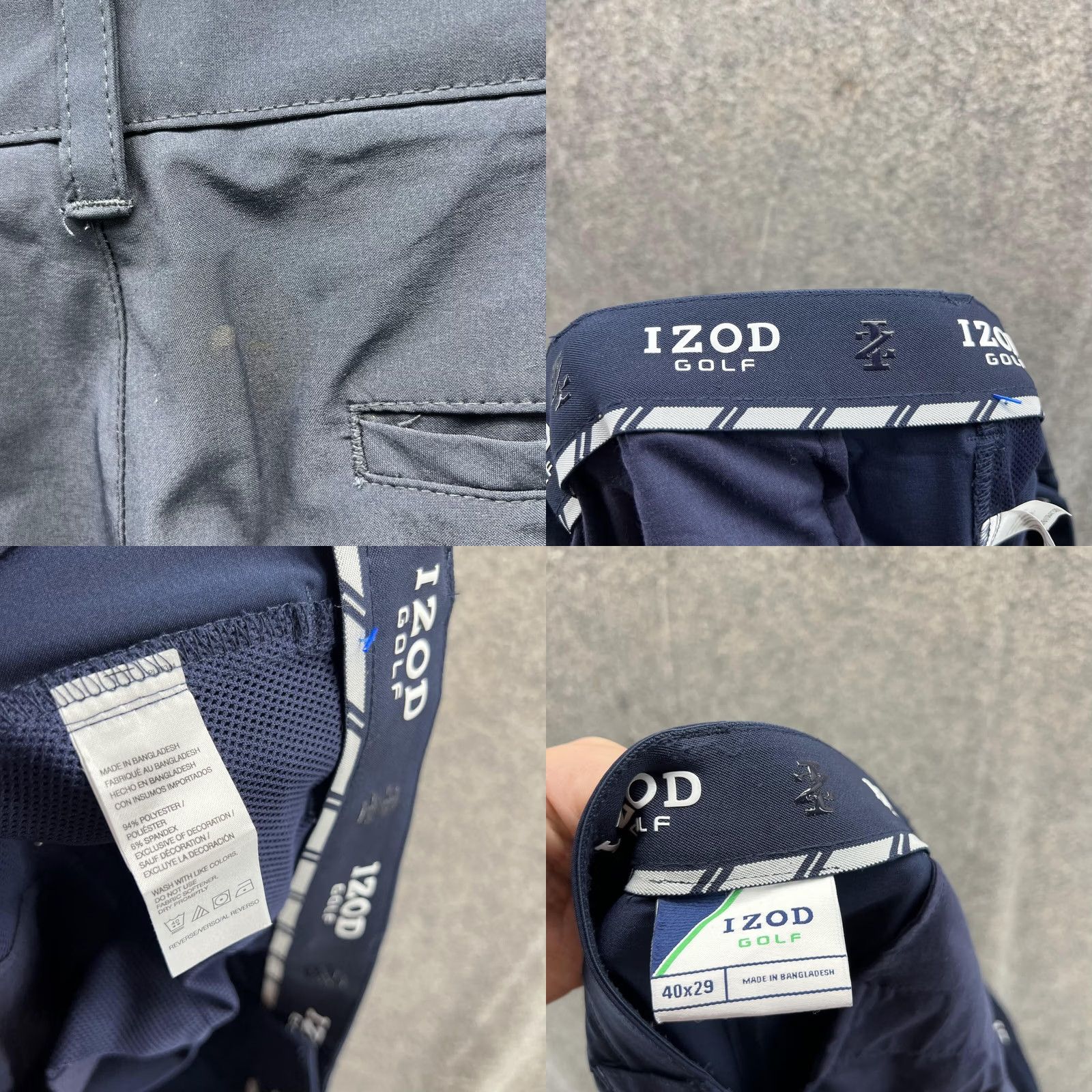 Izod IZOD Pants Men 40x29 Adult Blue Navy Chino Pleated Casual Polyester Size US 40 / EU 56 - 9 Thumbnail