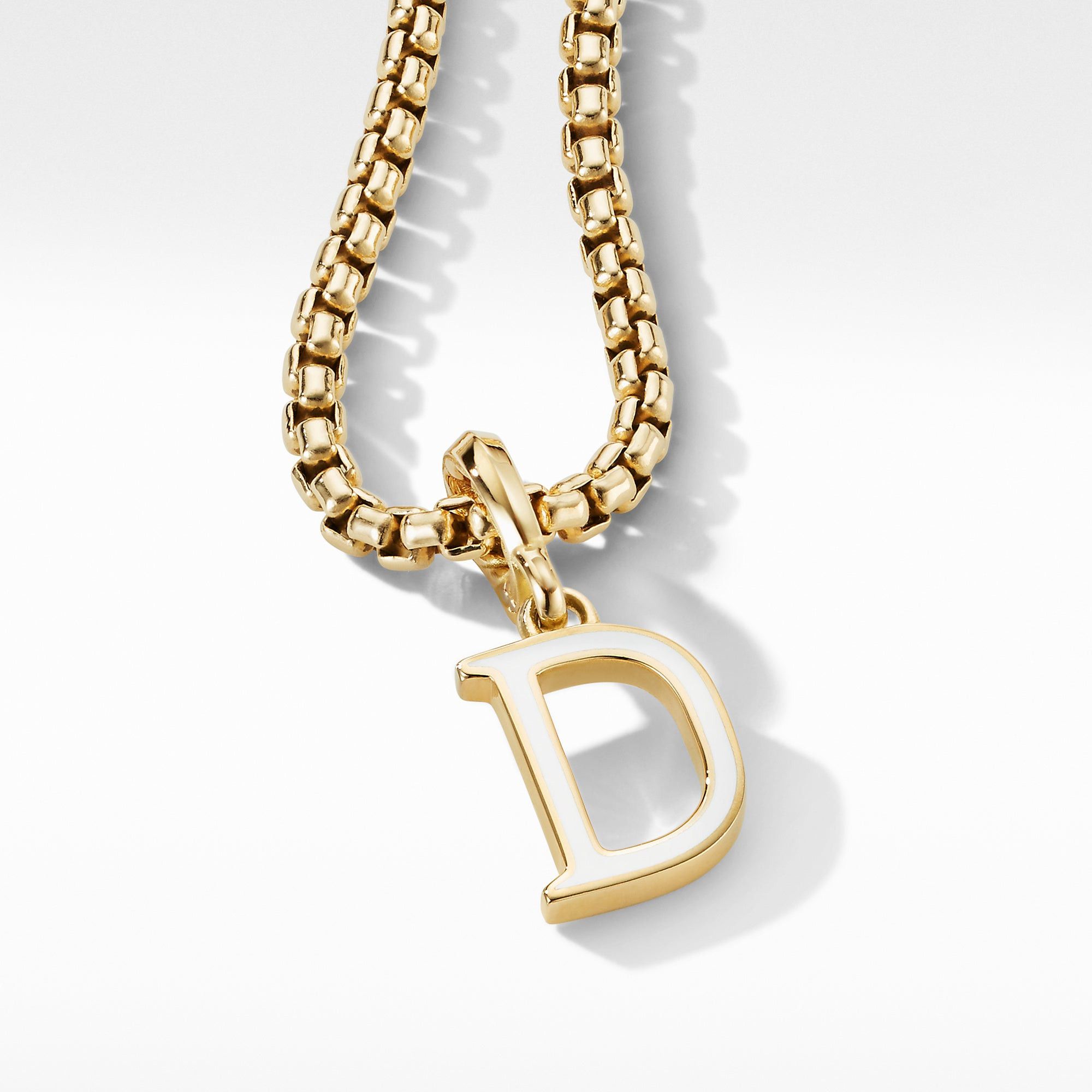 David Yurman o1w1db10525 D16729 Charm in White Enamel D with 18K Gold Size ONE SIZE - 2 Thumbnail