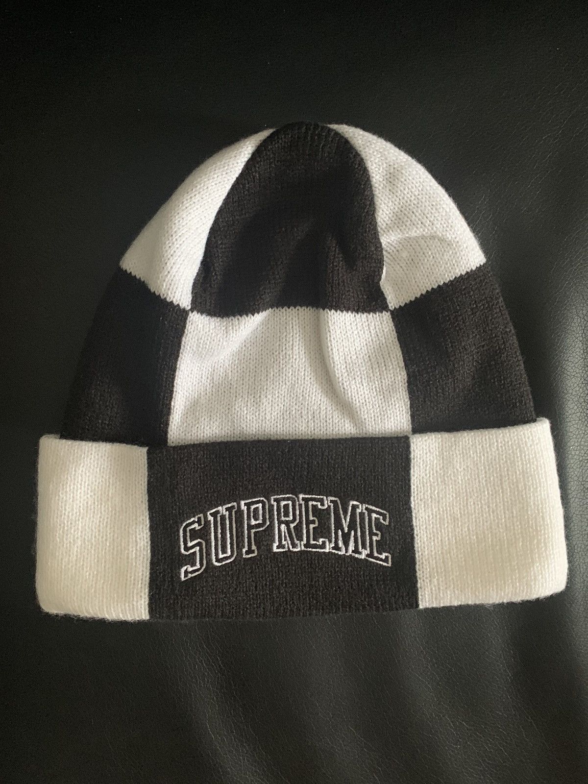 Supreme Supreme Black & White Checkerboard Beanie Size ONE SIZE - 1 Thumbnail