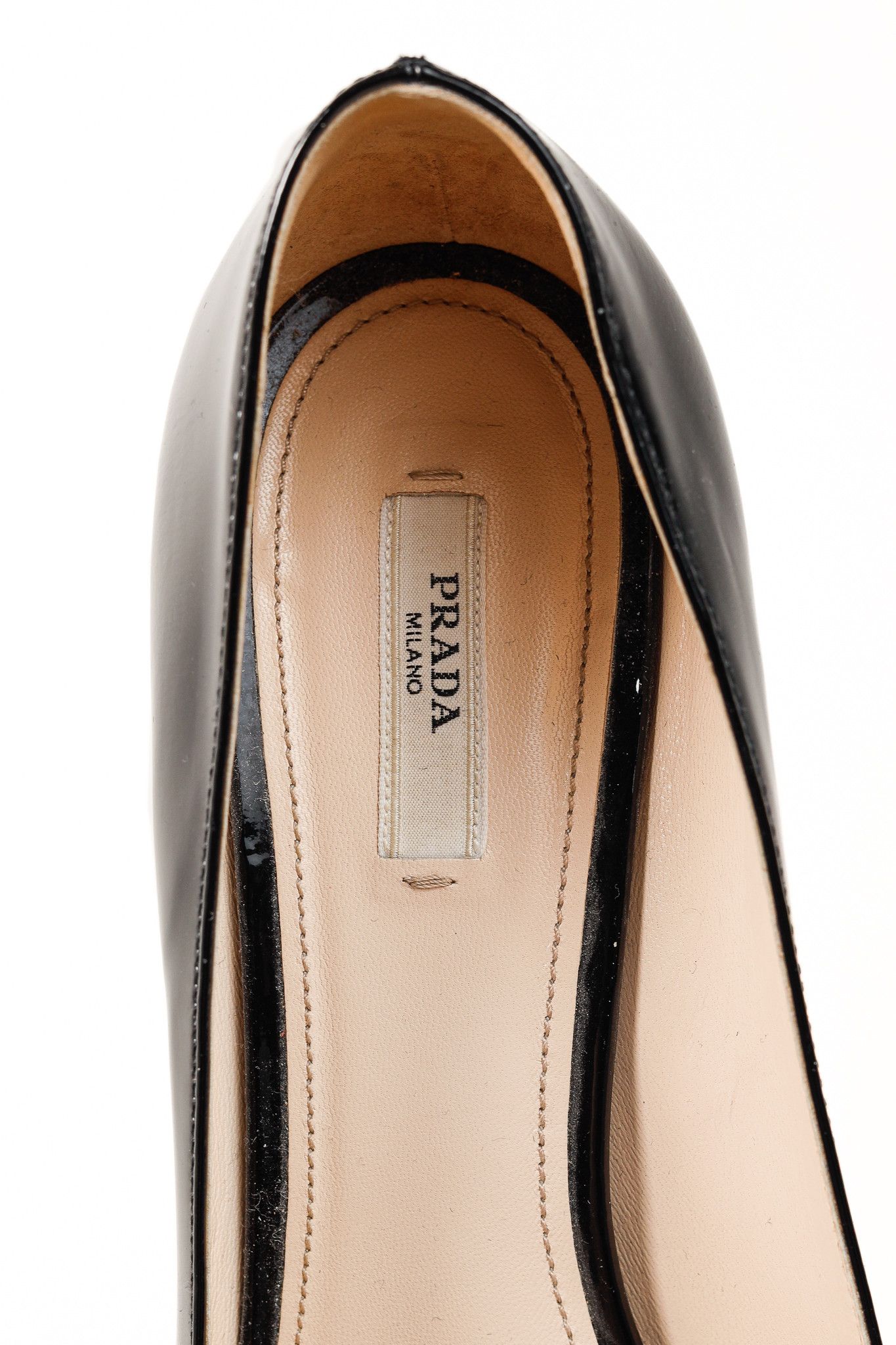 Prada Prada Nero Vernice Peep-Toe Platform Pumps Size US 10.5 / IT 40.5 - 9 Thumbnail