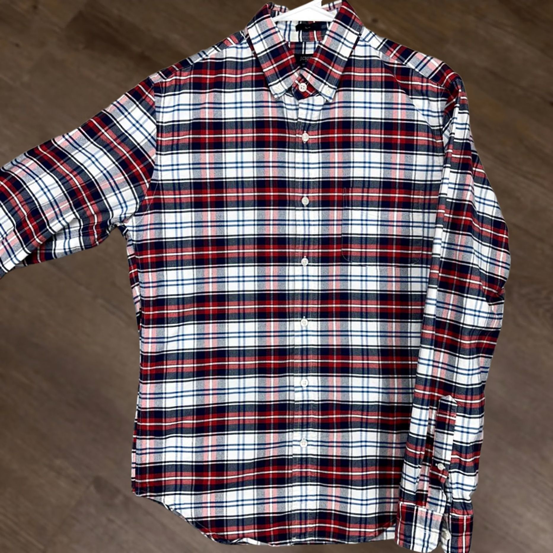 J.Crew J.CREW Oxford Button Down Shirt Adult Medium Red Blue Plaid Slim Fit Pocket Mens Size US M / EU 48-50 / 2 - 1 Thumbnail