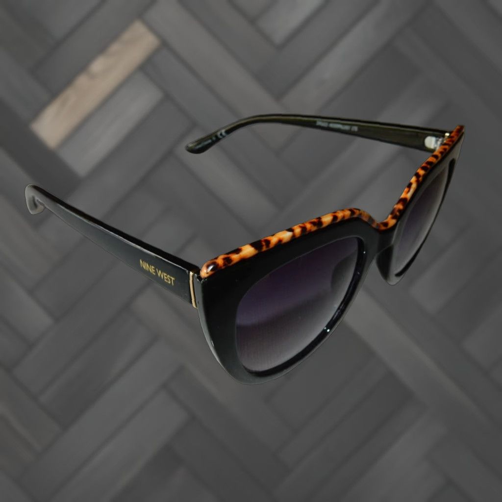 Nine West VINTAGE Nine West Sunglasses Women Black Animal Print Retro UV Protection Size ONE SIZE - 1 Thumbnail