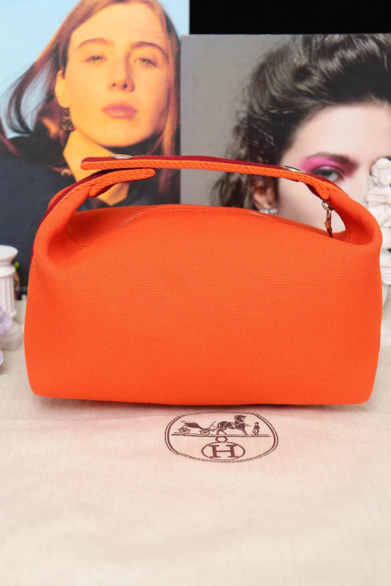 Hermes Hermès Lunch Box Bag Flame Orange 21x12x10 Dust Bag Size ONE SIZE - 2 Thumbnail