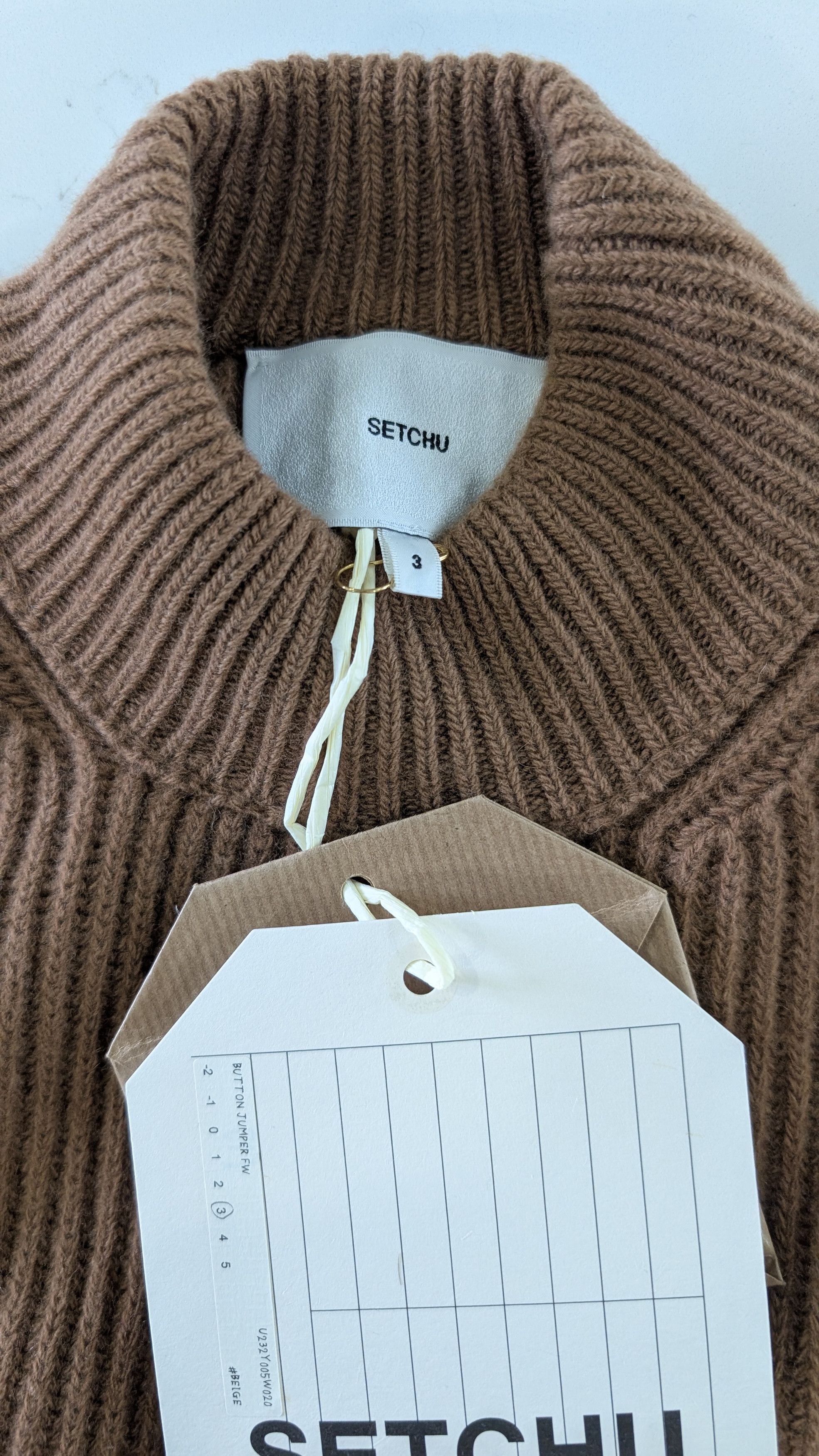 Other Setchu Wool Cashmere Button Cardigan Beige Brown Size 3 L/XL Size US L / EU 52-54 / 3 - 8 Thumbnail
