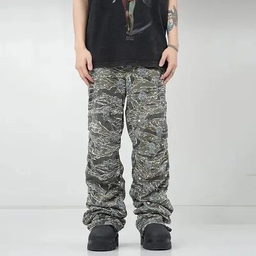 Japanese Brand camo skate fade baggy cargo pants Size US 33 - 1 Thumbnail