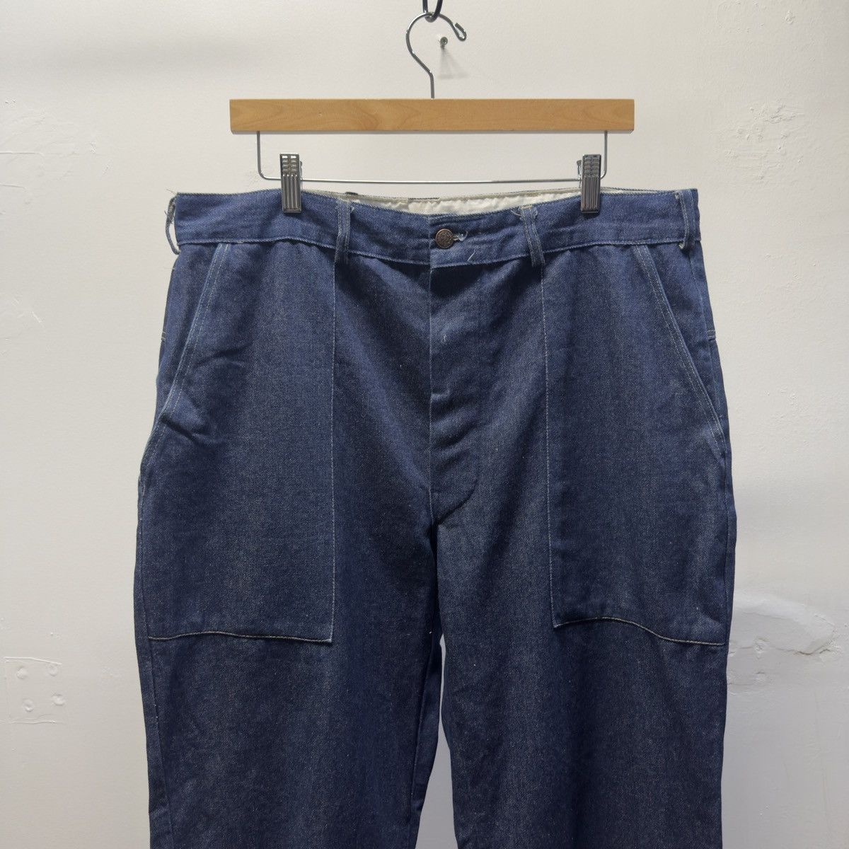 Vintage 80s Dark Wash Baggy Wide Leg Denim Jeans ERD Grunge Chrome Size US 37 - 7 Thumbnail
