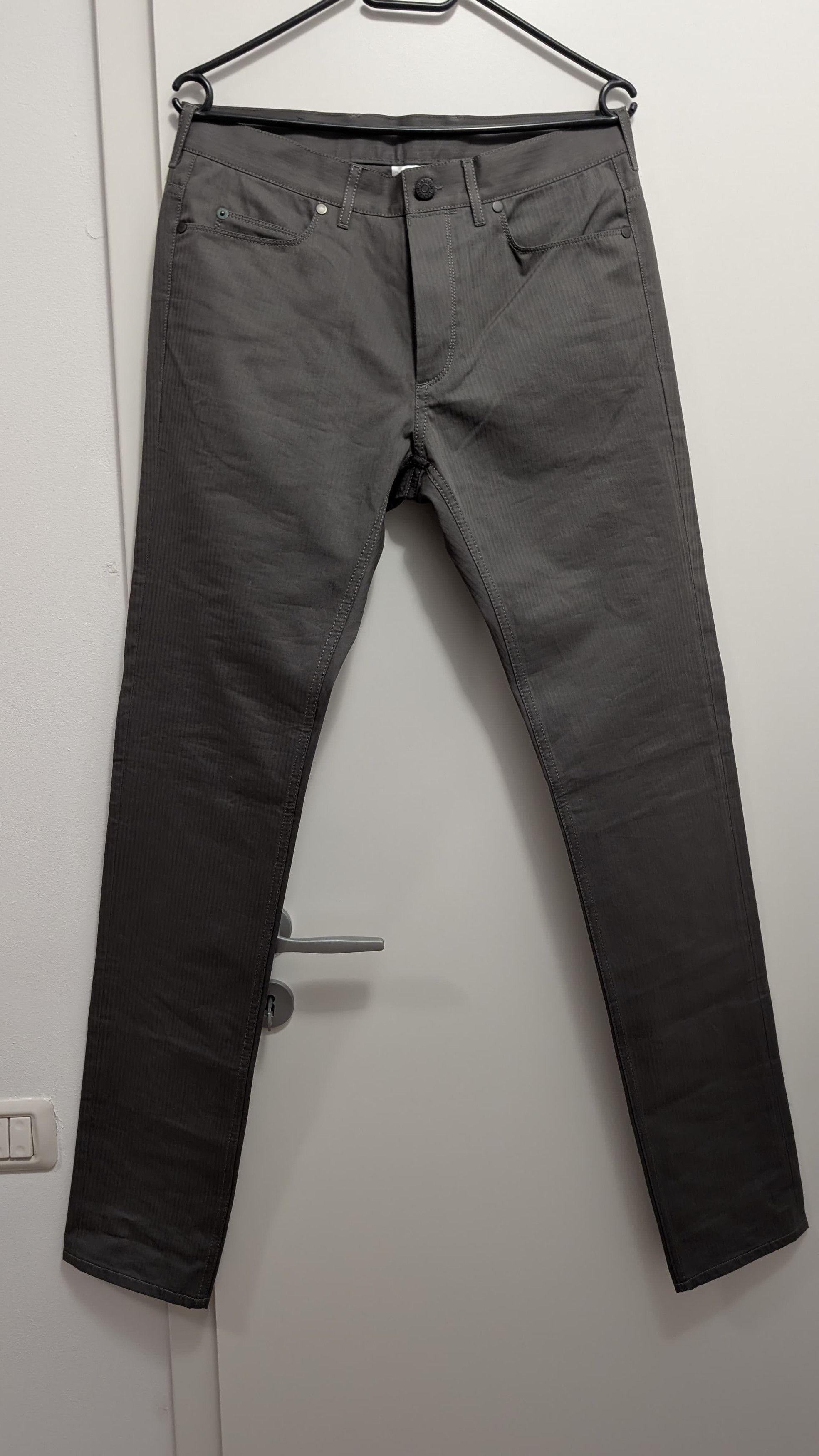 LANVIN Grey Chevron Pattern Trousers - 31 - Skinny Fit