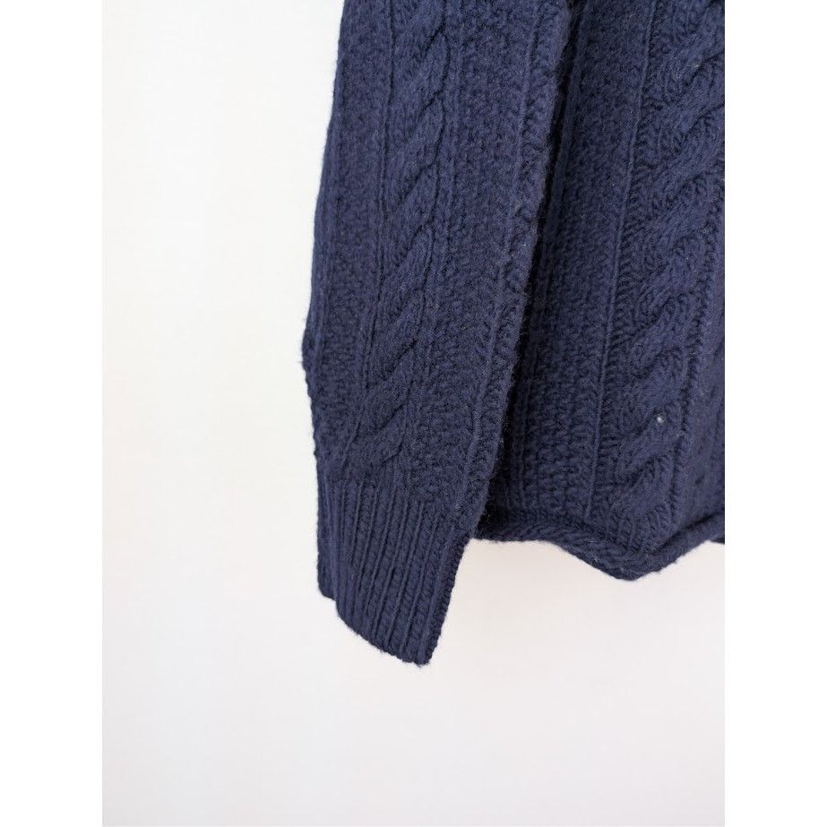 Aime Leon Dore o1rshd1 Aran Cable Mockneck Sweater in Navy Size US M / EU 48-50 / 2 - 6 Thumbnail