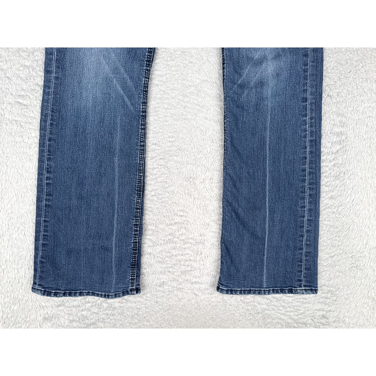 Vintage NY & C Jeans Womens 4 Bootcut Denim Blue Medium Wash 26x31 Stretch Curvy 5-Pocket Zipper Button Logo Embroidered Vintage No Size 27" / US 4 / IT 40 - 2 Thumbnail