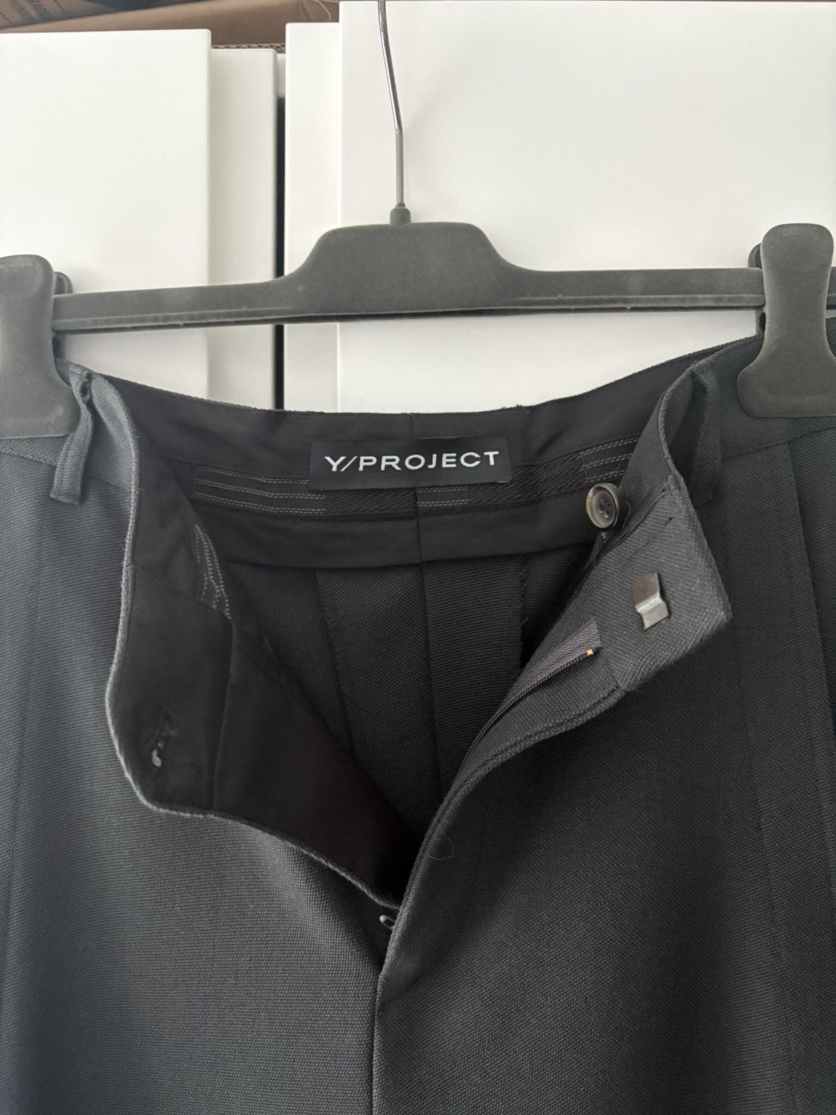 Y/Project Y/Project Banana Wool Tailored Trousers XXL Grey Size US 36 / EU 52 - 4 Thumbnail