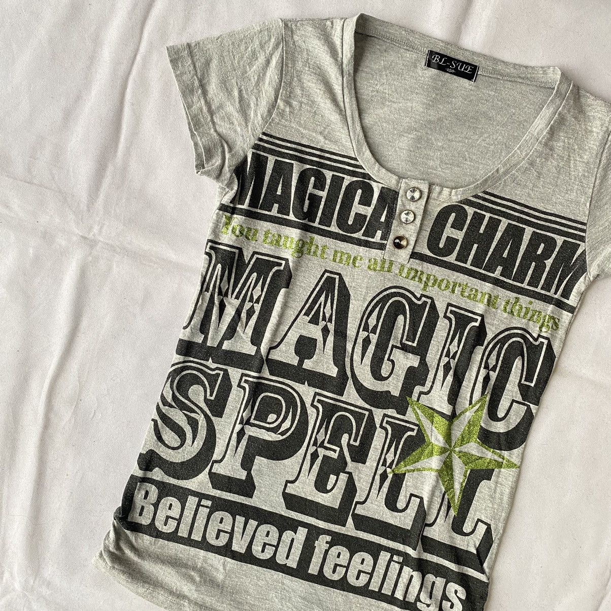 Beauty Beast × Hysteric Glamour × Japanese Brand Y2K Magical Charm Witchy Grunge Fairycore Baby Tees Size M / US 6-8 / IT 42-44 - 3 Thumbnail