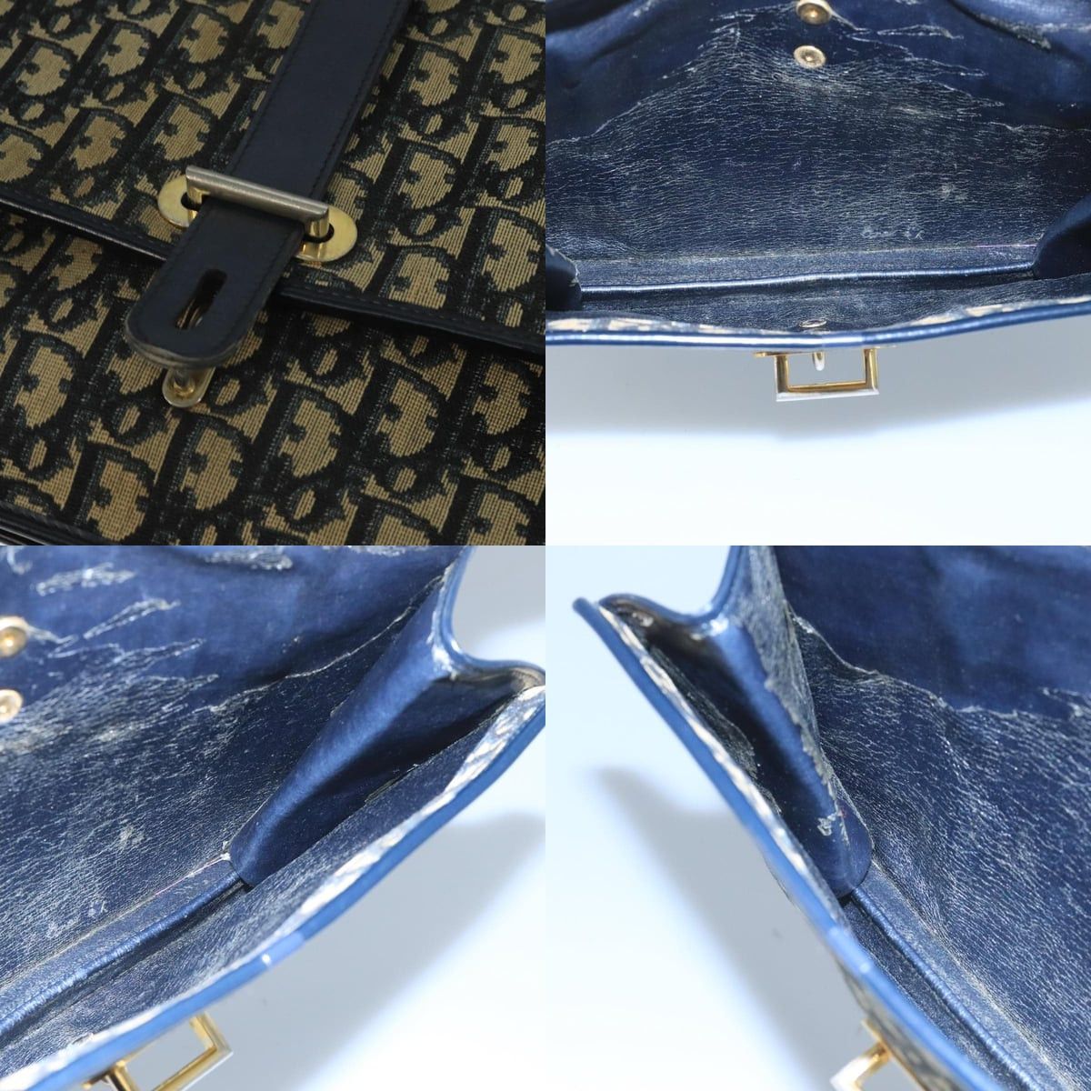 Dior DIOR Trotter Canvas Shoulder Bag Navy Gold Size ONE SIZE - 11 Thumbnail
