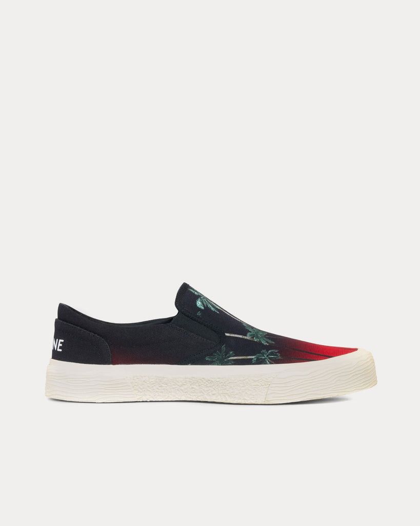 image of Celine Elliott 'hawaii' Printed Canvas Slip On Trainers Shoes in Black, Men's (Size 7)