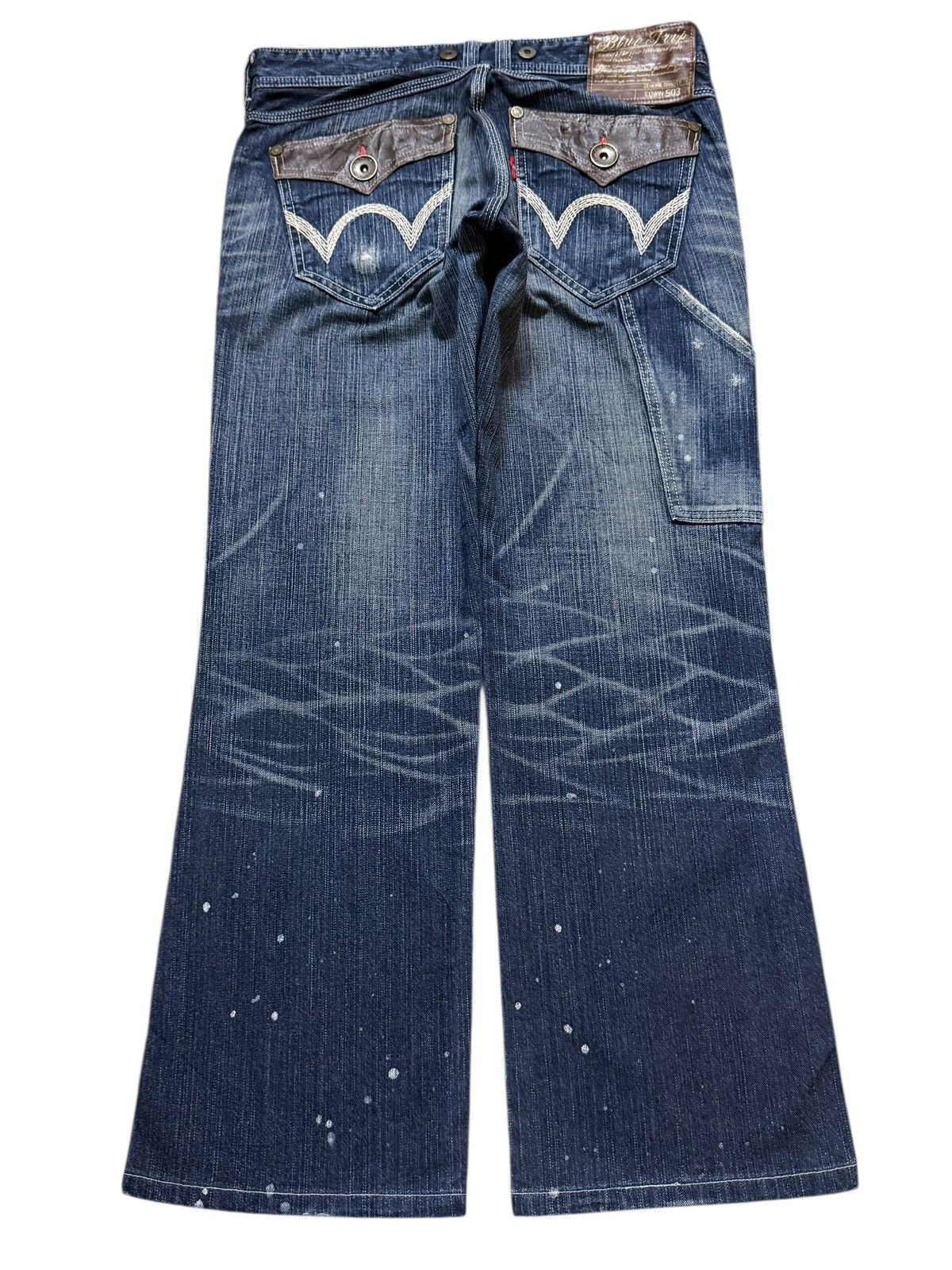 Edwin Edwin 503 Blue Trip Faded Wash Carpenter Paint Splatter Size US 33 - 2 Thumbnail