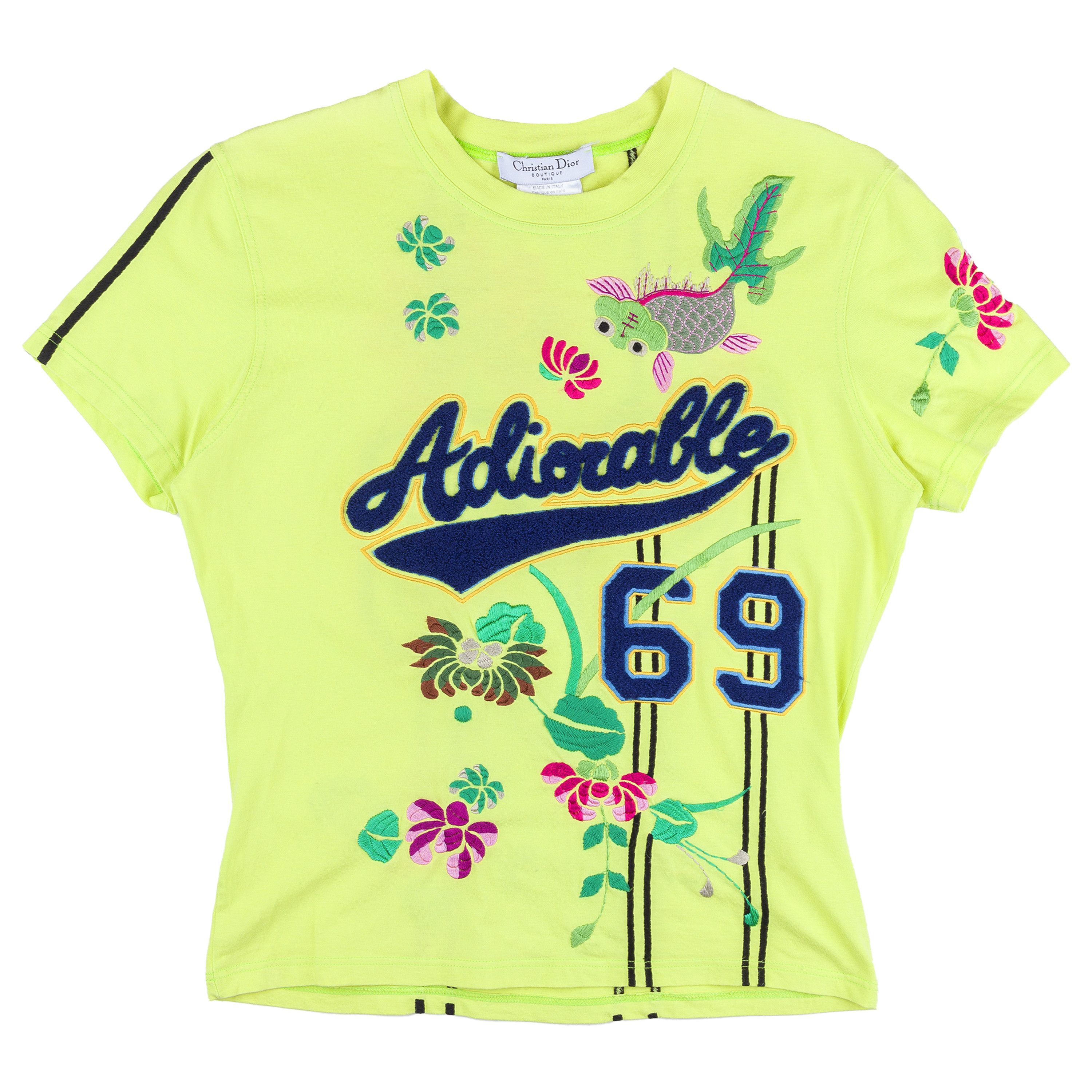 Dior Christian Dior Adiorable Yellow Vintage Baseball T-Shirt (L) Size L / US 10 / IT 46 - 1 Thumbnail