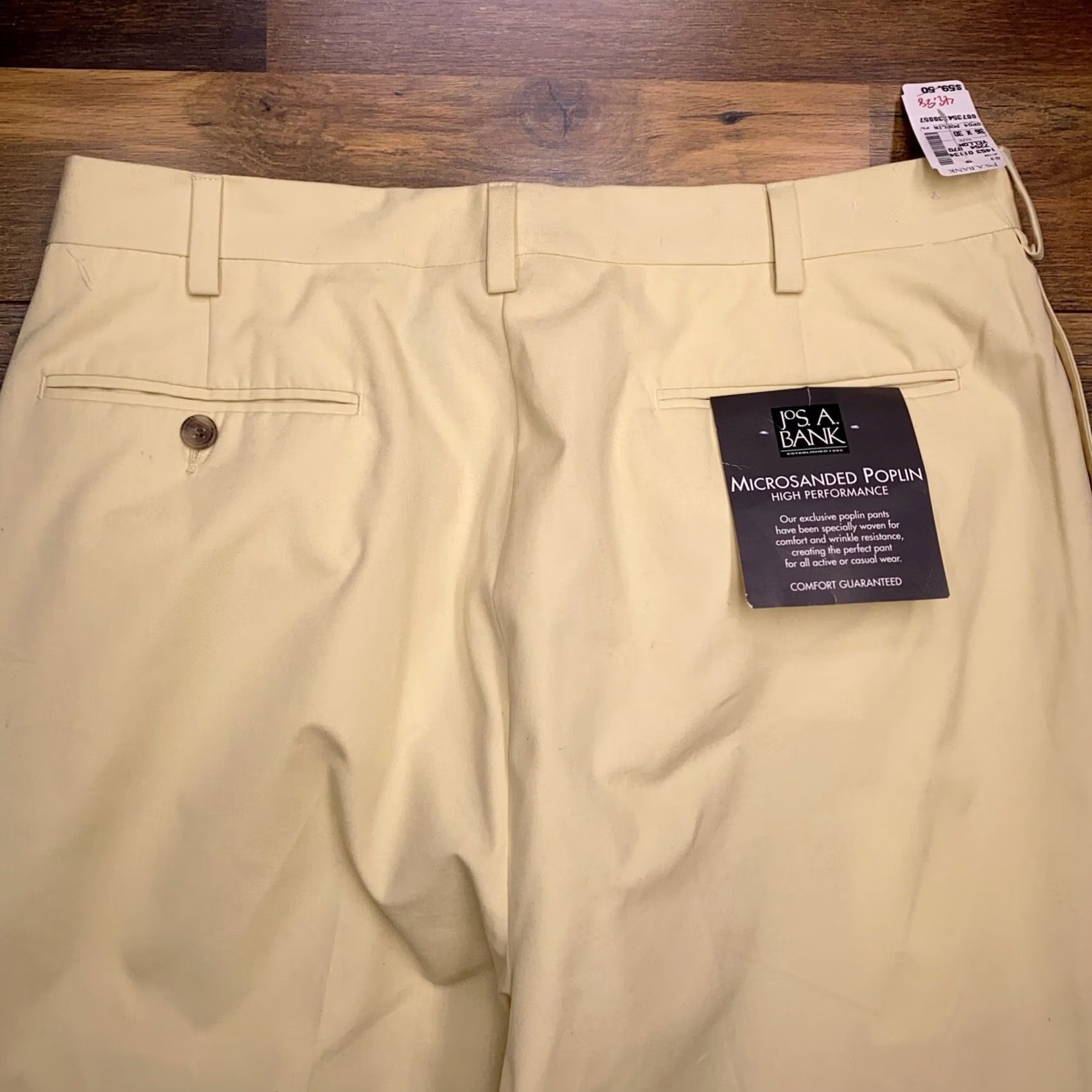Jos. A. Bank Jos. A. Bank Pants Mens 36x30 Yellow Dress Pants Regular Straight 60% Cotton 40% Polyester Size US 36 / EU 52 - 7 Thumbnail