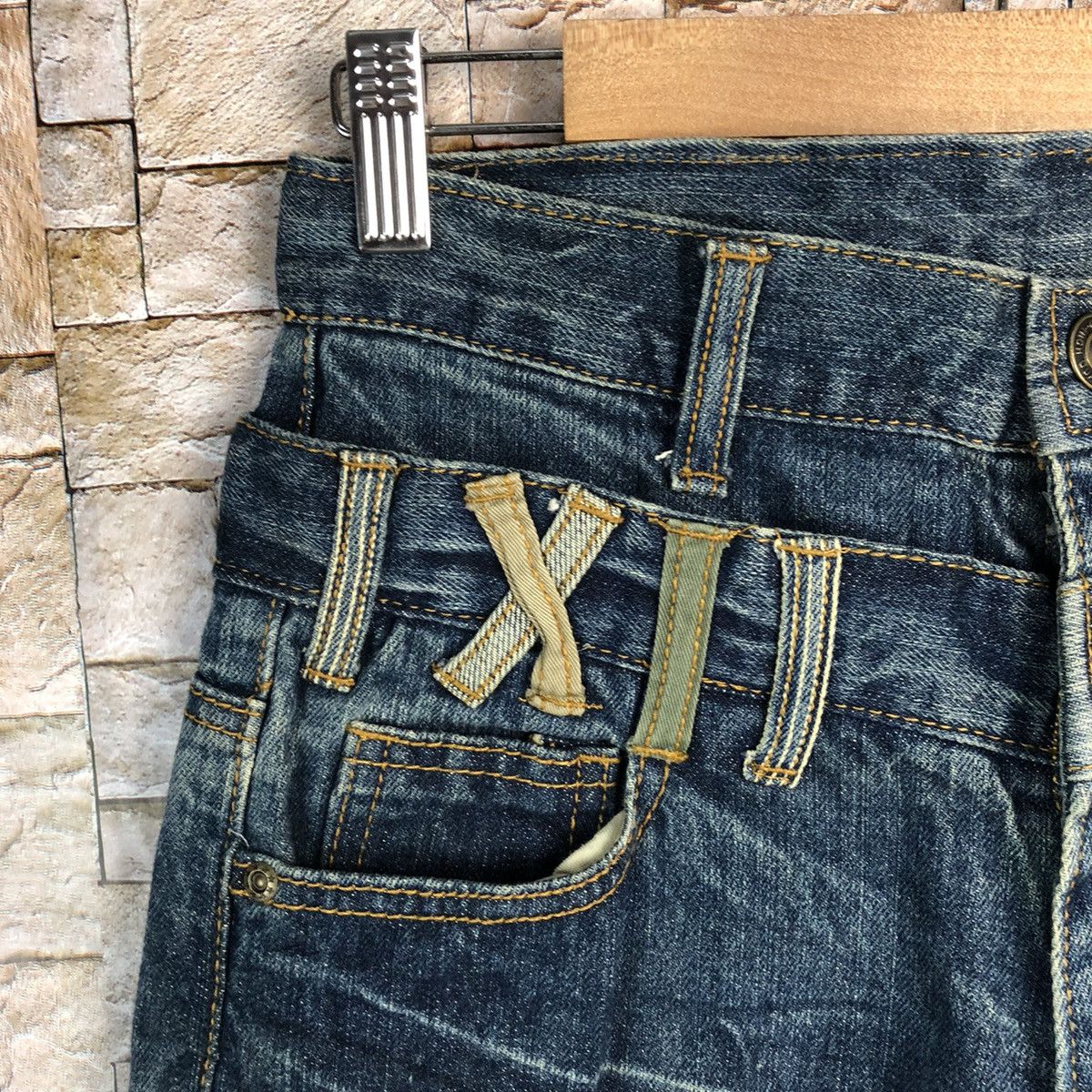 Japanese Brand Le John Blue Double Waist Denim Pants #A159 Size US 26 / EU 42 - 8 Thumbnail