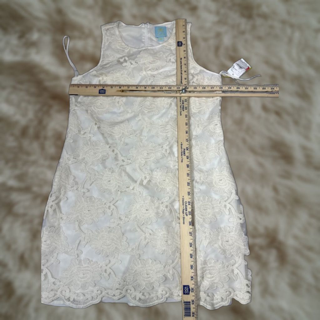 Vintage CeCe Womens Embroidered Tank Dress Size 6 Ivory Lined Back Zipper New Size M / US 6-8 / IT 42-44 - 1 Thumbnail