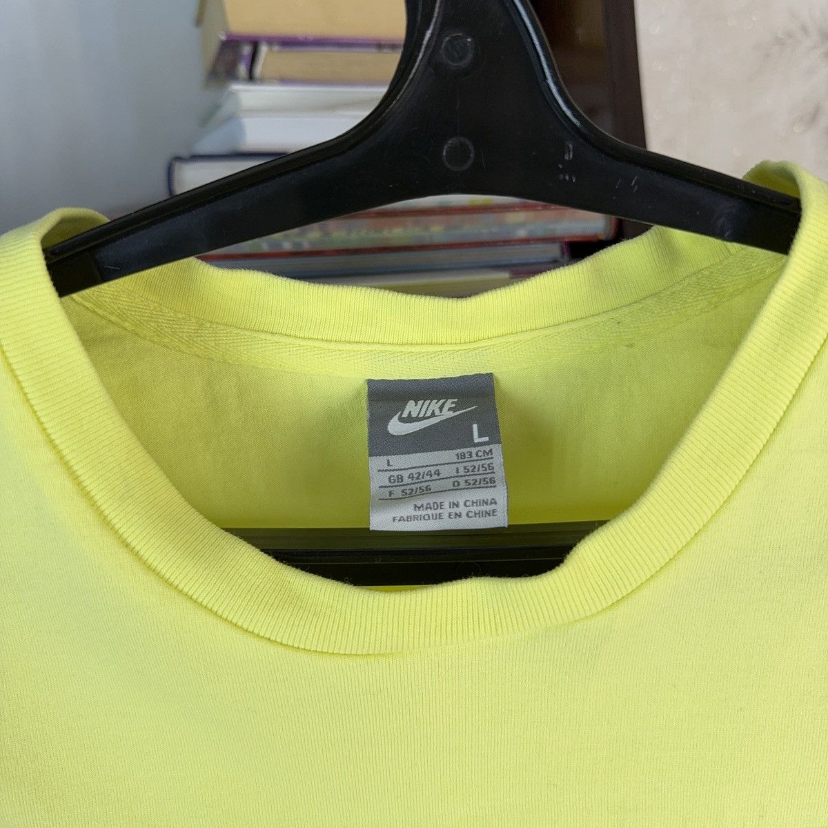 Nike × Vintage Vintage Nike T shirt Sportswear Acid Yellow Streetwear Sz L Size US L / EU 52-54 / 3 - 12 Thumbnail