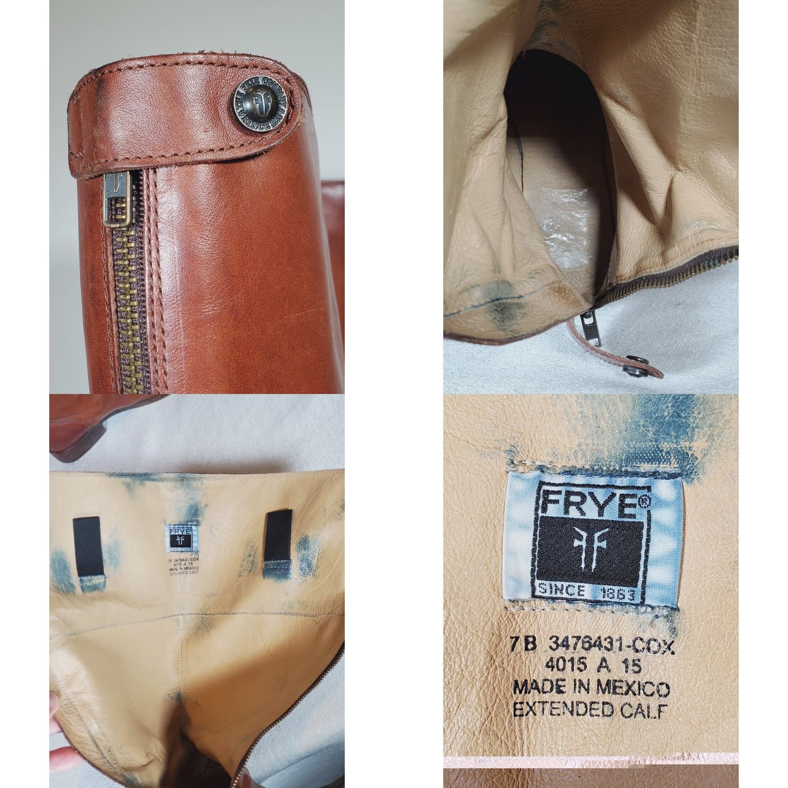 Frye FRYE Melissa Button Back Zip Knee High Riding Boot 76431 Cognac Brown Leather Wide Calf Women 7 B Size US 7 / IT 37 - 9 Thumbnail