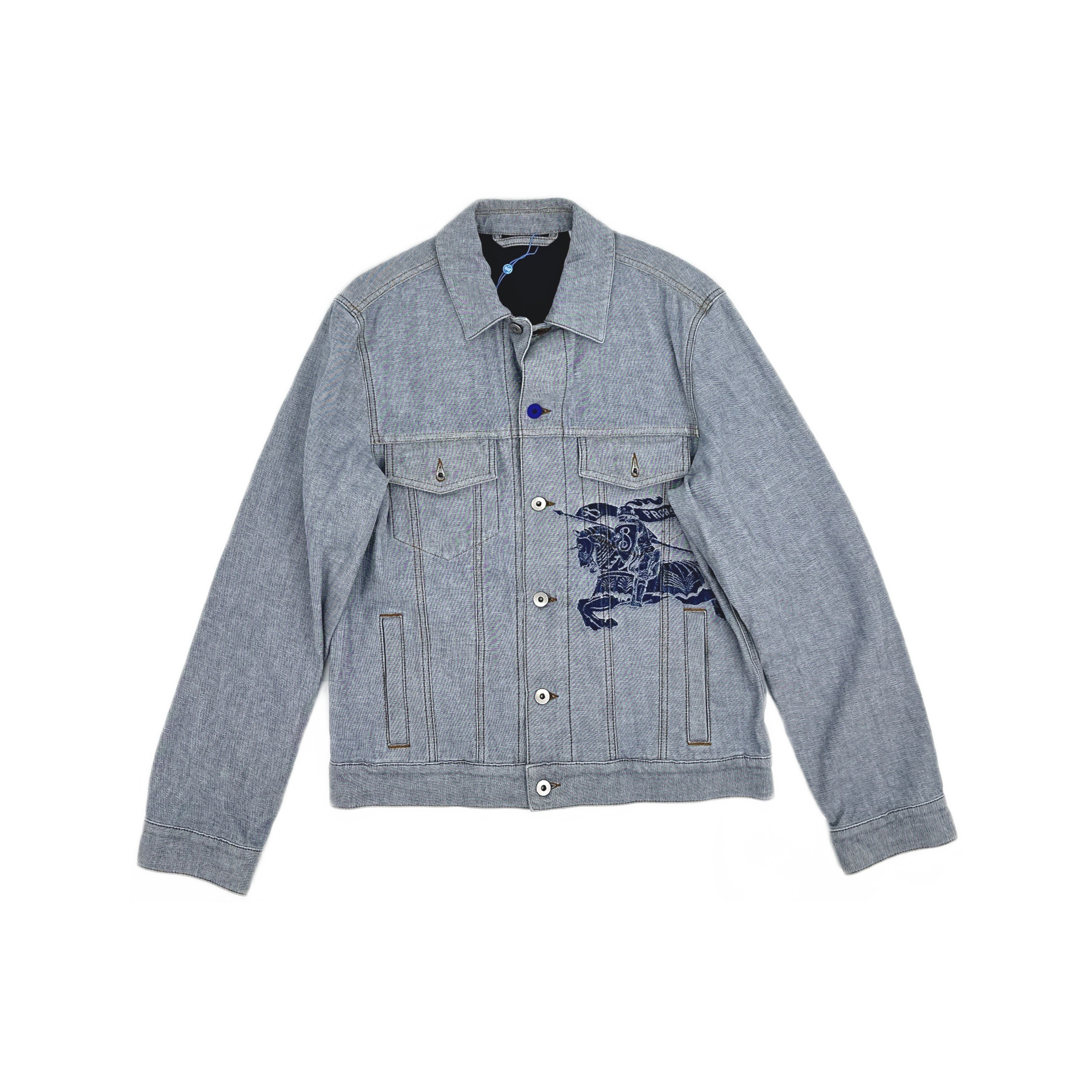 Burberry Burberry Equestrian Knight Denim Jacket Size S Size US S / EU 44-46 / 1 - 1 Thumbnail