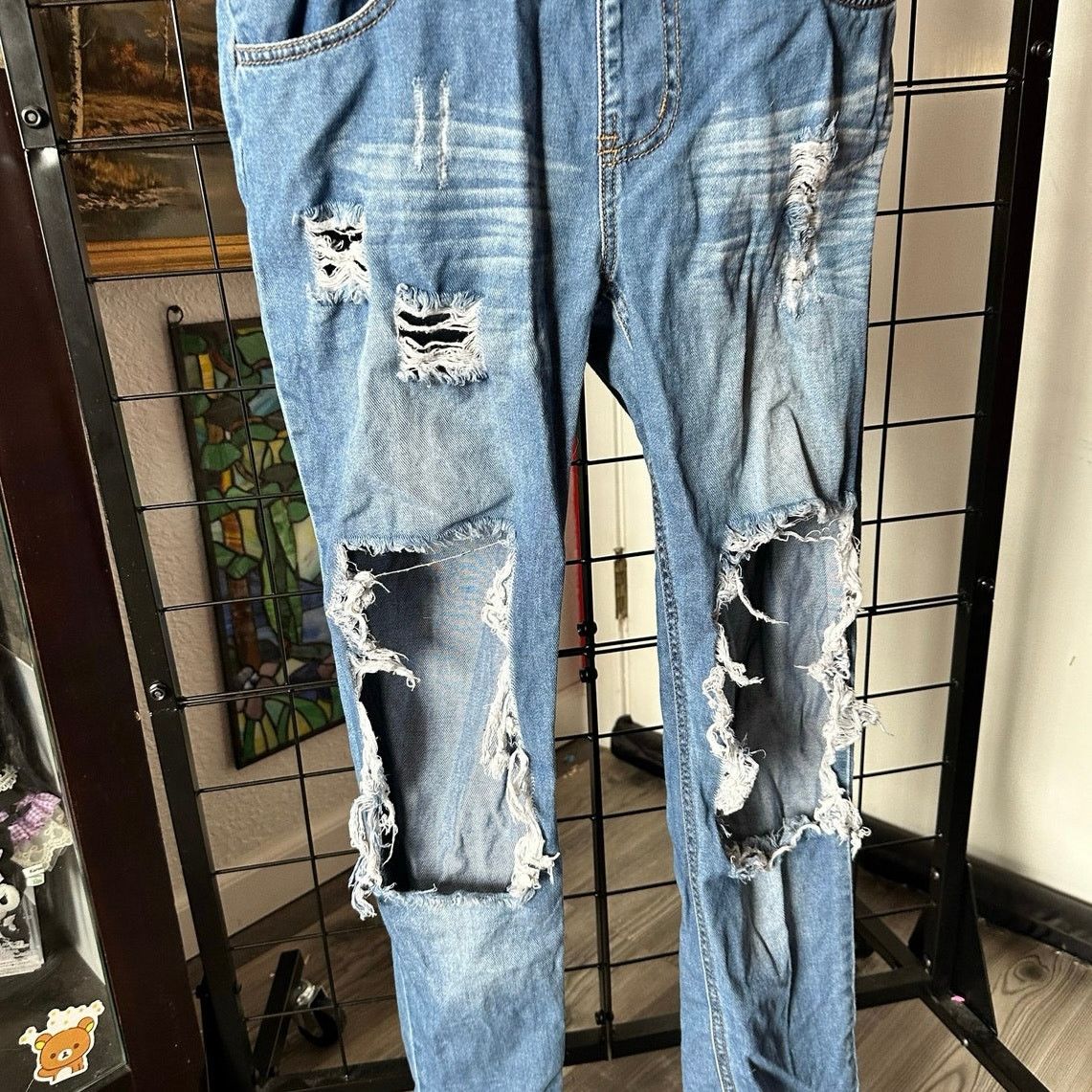 Other hot kiss blue jeans overalls ripped style Size 25" / US 0 / IT 36 - 2 Thumbnail