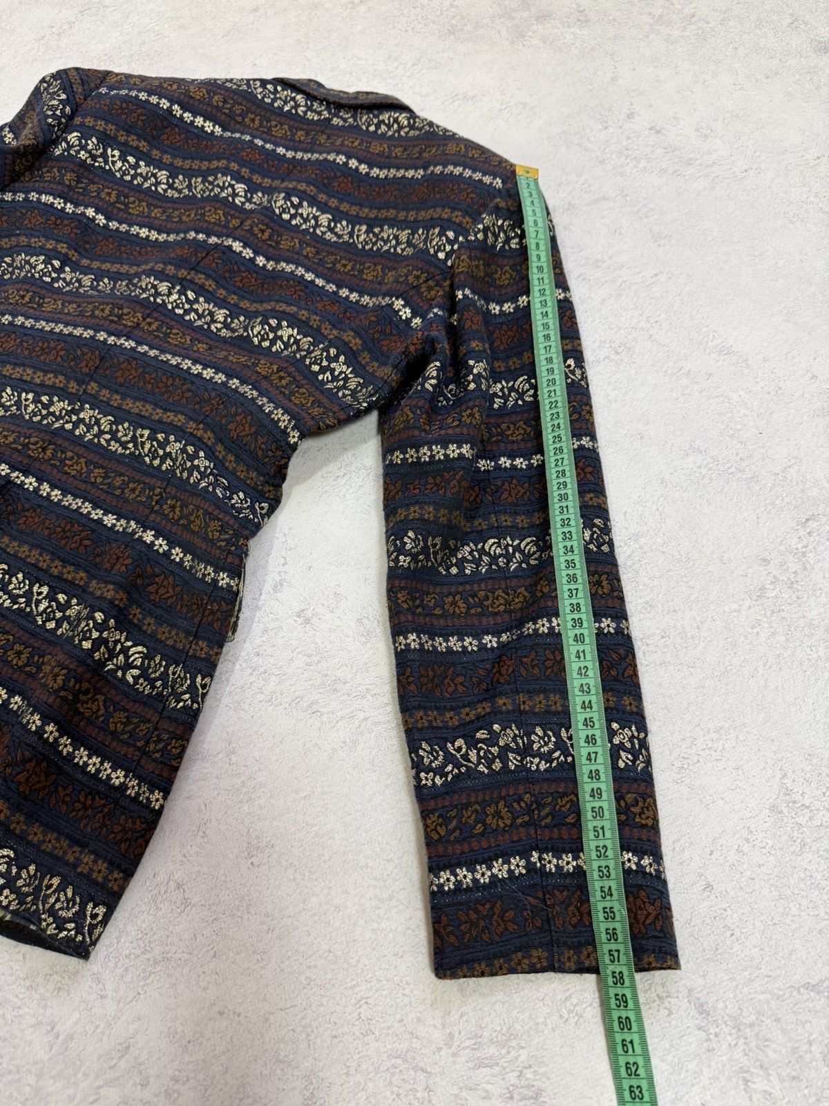 Jean Paul Gaultier Vintage 1990s Junior Gaultier Striped Floral Blazer Jacket Size L / US 10 / IT 46 - 22 Thumbnail