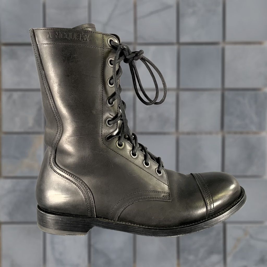 Alexander McQueen ALEXANDER MCQUEEN Size 9.5 Black Leather Lace Up Boots Mens Adult Shoes Leather Black 9.5 Boots Size US 10 / EU 43 - 1 Thumbnail