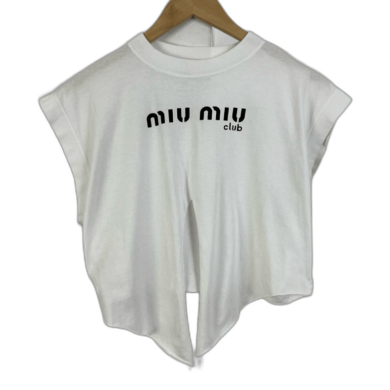 Prada Miu Miu Sleeveless Logo Crop Top Size M / US 6-8 / IT 42-44 - 1 Thumbnail