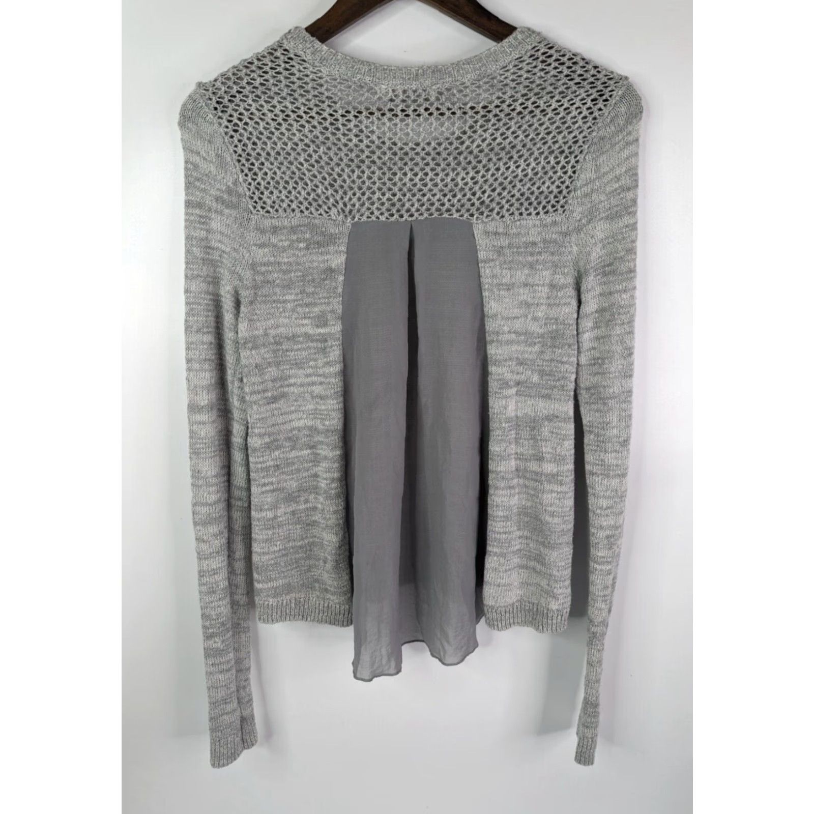Abercrombie & Fitch Abercrombie & Fitch Sweater Grey Sheer Back Panel Lightweight Women's Small Size S / US 4 / IT 40 - 4 Thumbnail