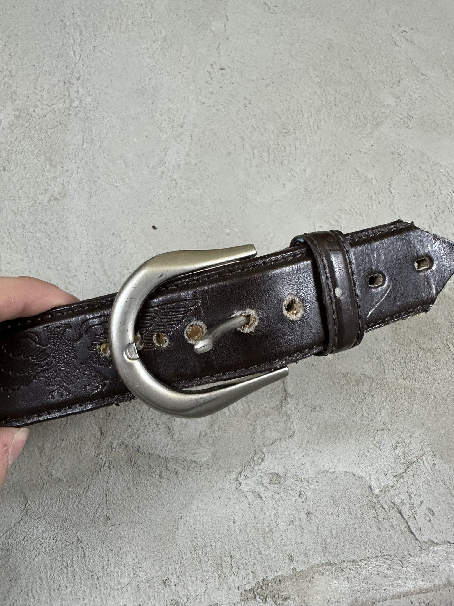 Vintage 90s Vintage Genuine Leather USA Belt Size ONE SIZE - 5 Thumbnail