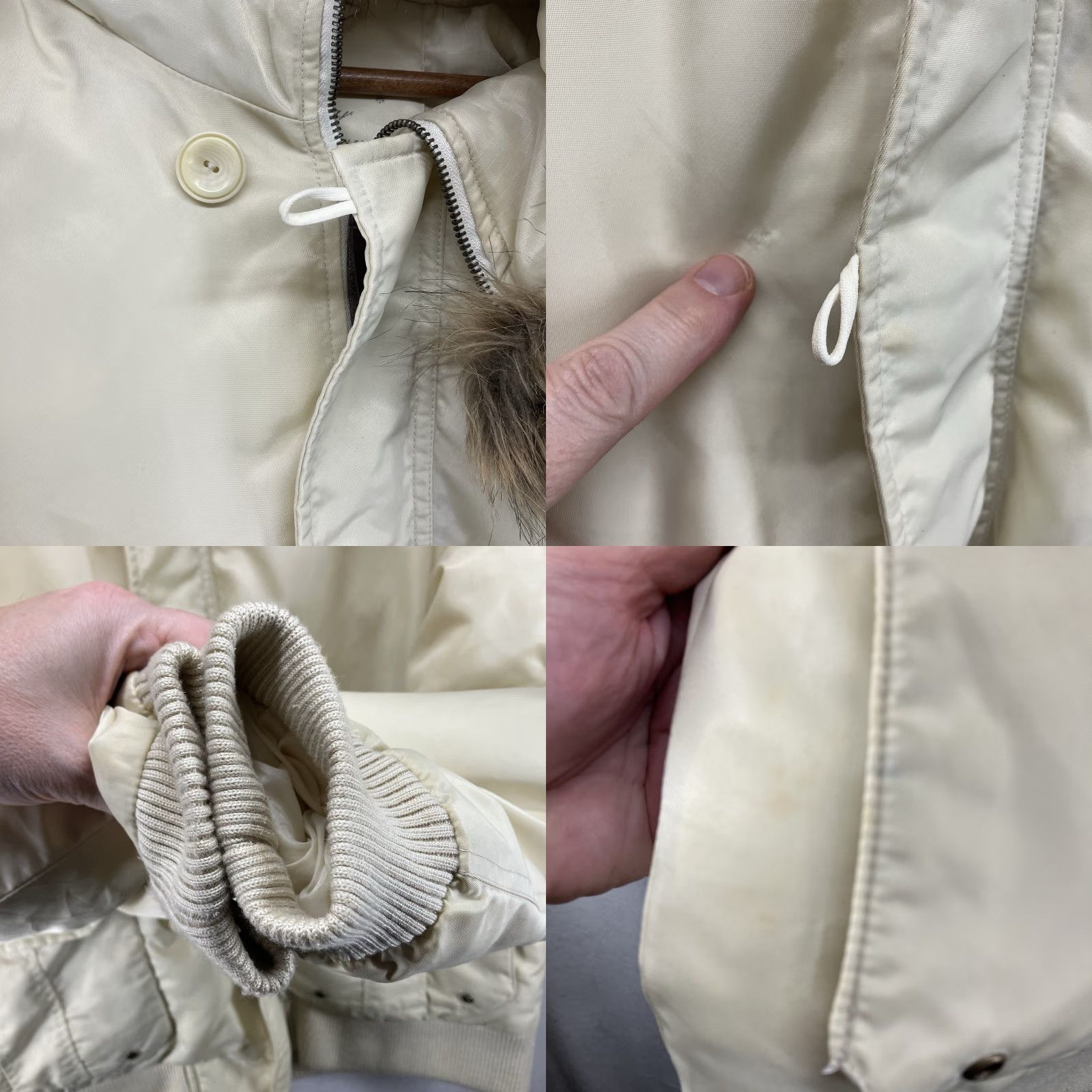 Guess GUESS Women's Puffer Jacket Down Feather Filled Full Zip Faux Fur Hood Large Beige Mid-Length Winter Fall Size L / US 10 / IT 46 - 8 Thumbnail