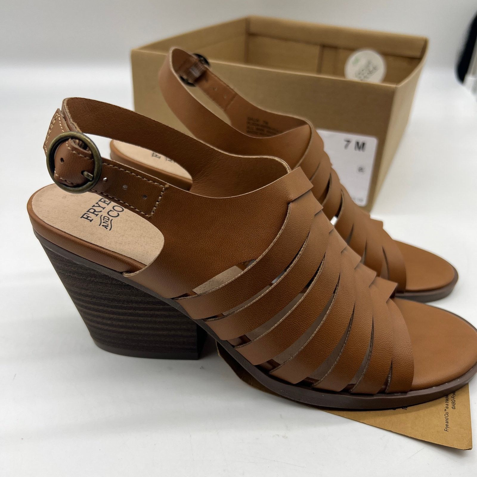 Other Frye and Co. Womens Galia Heeled Sandals Brown Tan Size 7M Size US 7 / IT 37 - 3 Thumbnail