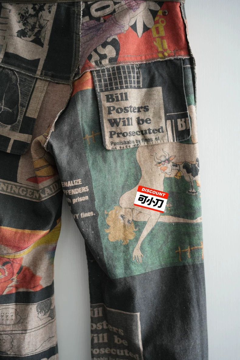 Yohji Yamamoto Yohji Yamamoto Yohji Yamamoto 07AW Comic Print Pants Size US 32 / EU 48 - 7 Thumbnail