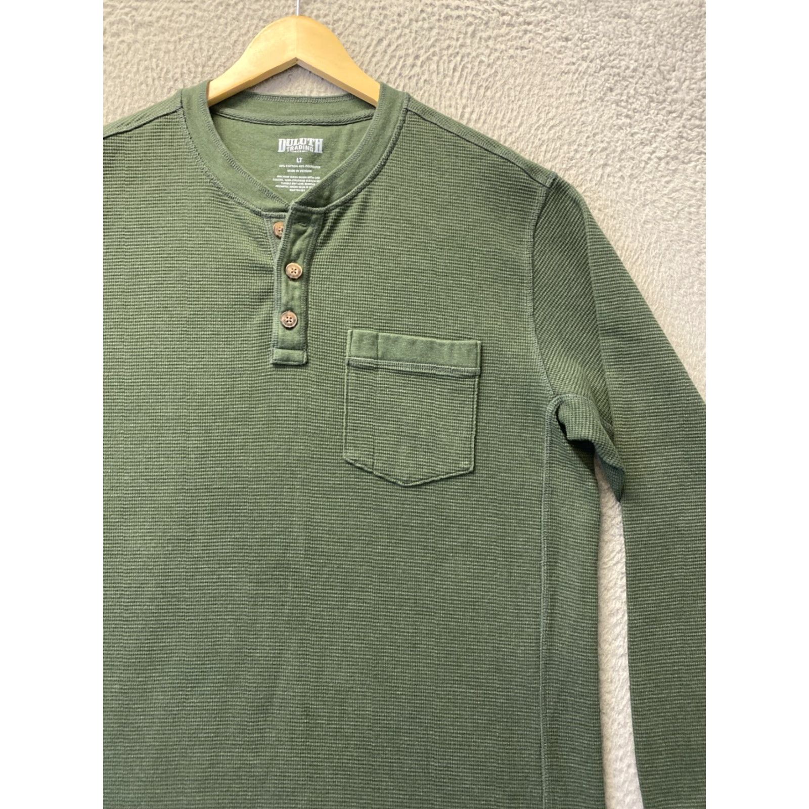Vintage Duluth Green Henley Thermal Long Sleeve Sweater Mens LT /108-59 Size US L / EU 52-54 / 3 - 2 Thumbnail