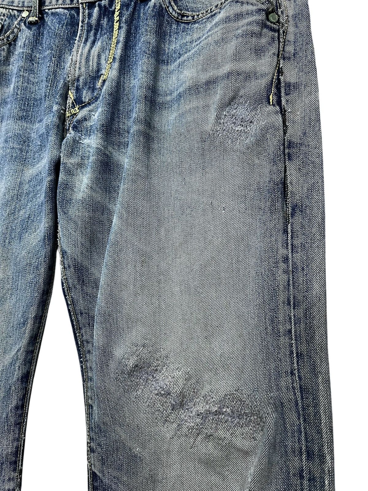 Edwin 🔥Vintage Aging Patina Distressed Denim Süper Flare Jeans Size US 31 - 7 Thumbnail