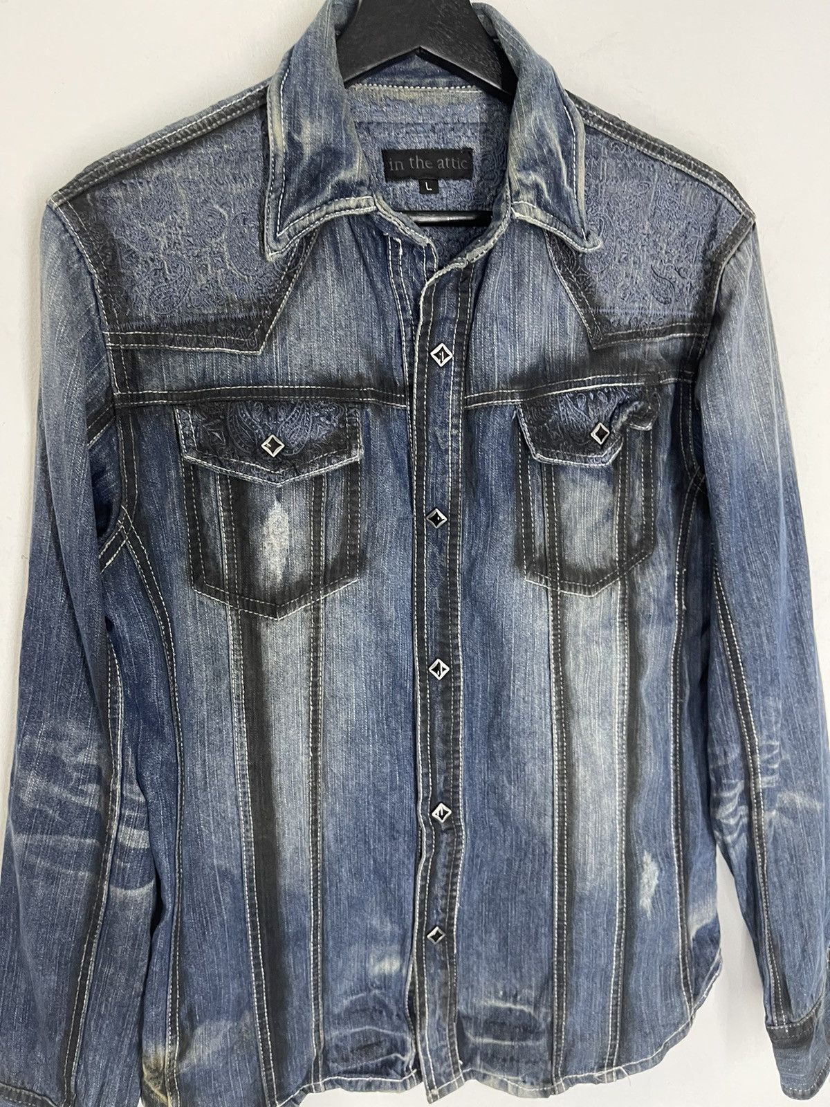 In The Attic RARE🔥 BLUE INDIGO IN THE ATTIC RANCHWEAR WESTERN Size US M / EU 48-50 / 2 - 2 Thumbnail