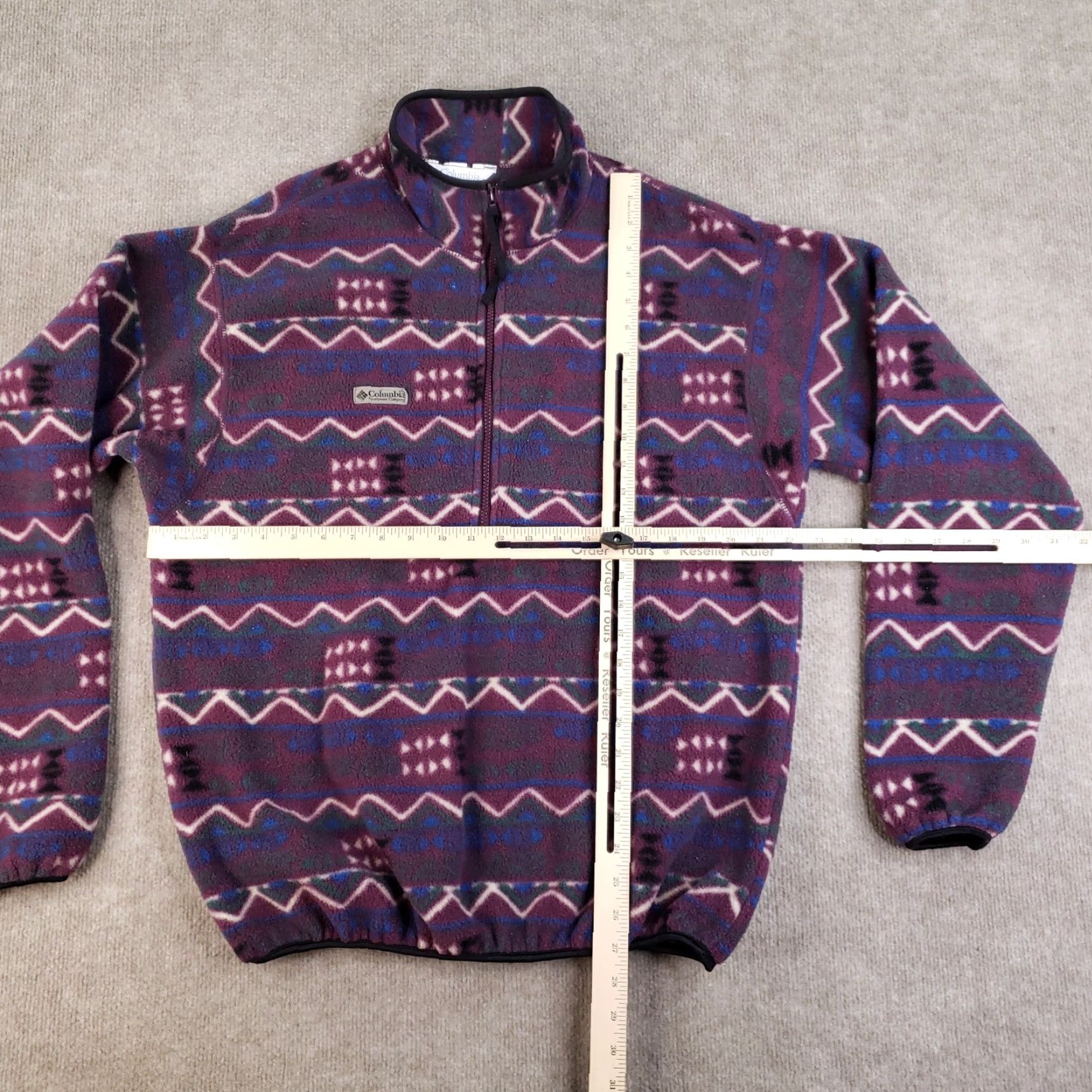 Vintage Vintage Columbia Pullover Sweater Mens Medium Purple Aztec Fleece USA 90s 1/2 Zip Size US M / EU 48-50 / 2 - 2 Thumbnail