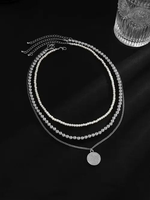 Other Retro Punk Necklace Pearl 3pc set Size ONE SIZE - 3 Thumbnail