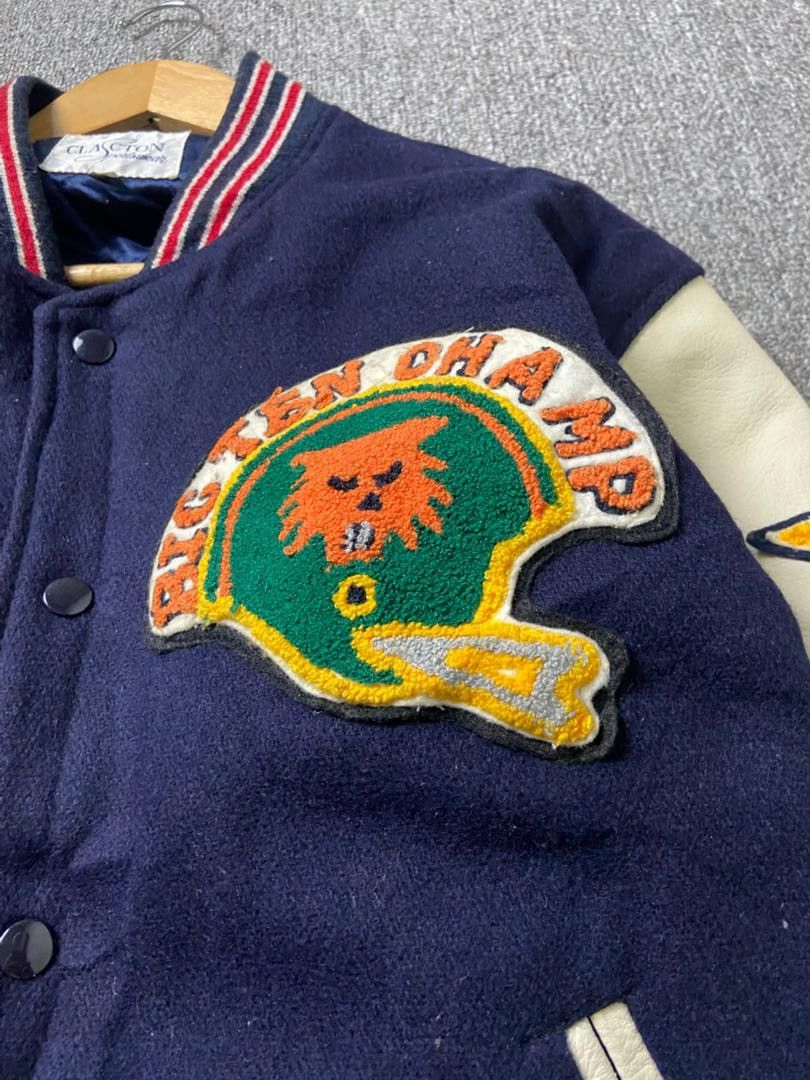 Japanese Brand Clacton Sportswear Varsity Jacket with Leather Sleeve (202) Size US M / EU 48-50 / 2 - 7 Thumbnail