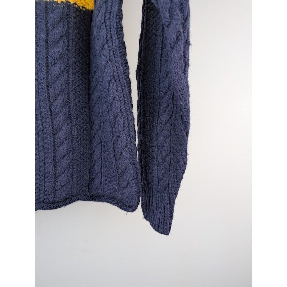 Aime Leon Dore o1rshd1 Aran Cable Mockneck Sweater in Navy Size US M / EU 48-50 / 2 - 13 Thumbnail