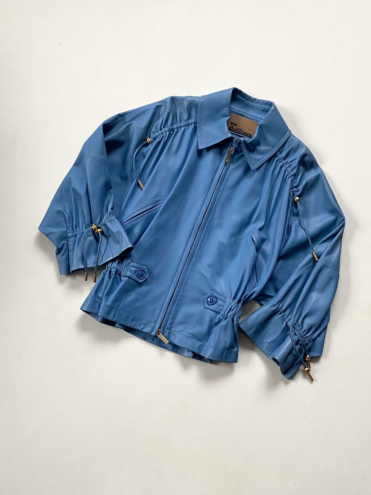 Dior 🔥Rare John Galliano 2000s Lambskin Blue Leather Jacket Size S / US 4 / IT 40 - 5 Thumbnail